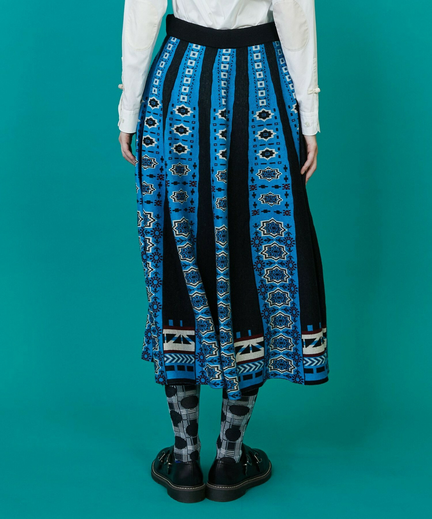 【FRAPBOIS】タイルニット スカート 詳細画像 ネイビー 2