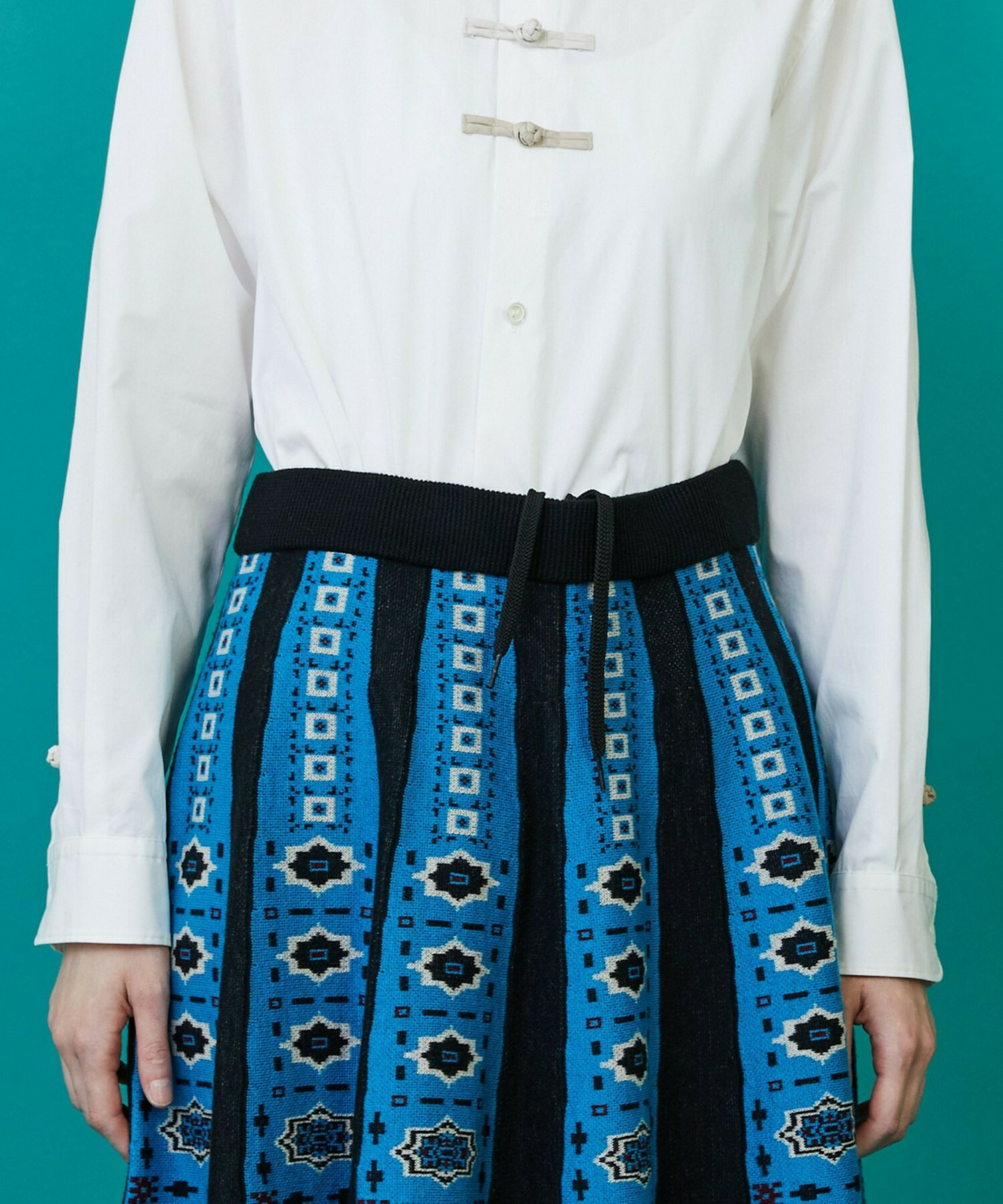 【FRAPBOIS】タイルニット スカート 詳細画像 ネイビー 3