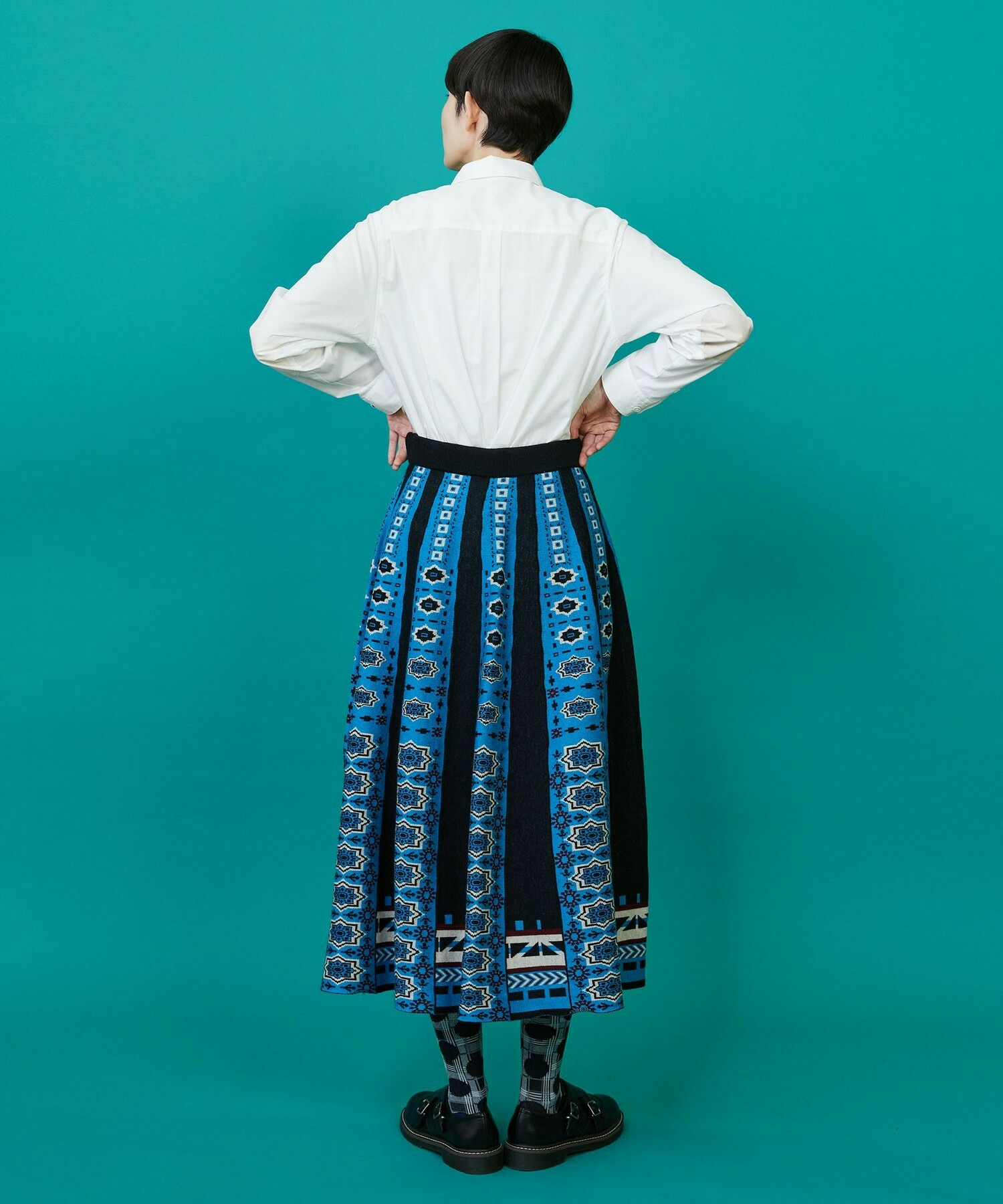 【FRAPBOIS】タイルニット スカート 詳細画像 ネイビー 6