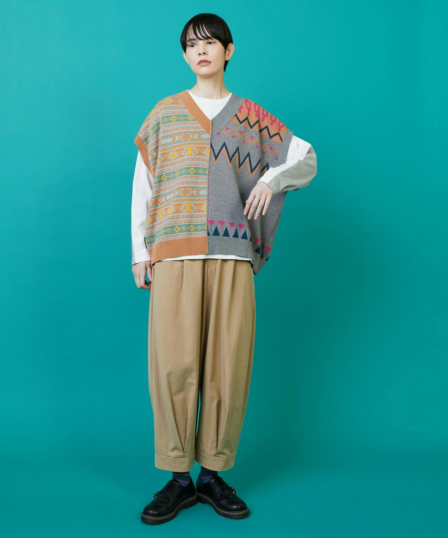 【FRAPBOIS】ノルディーネイティブ ベスト 詳細画像 ベージュ 14