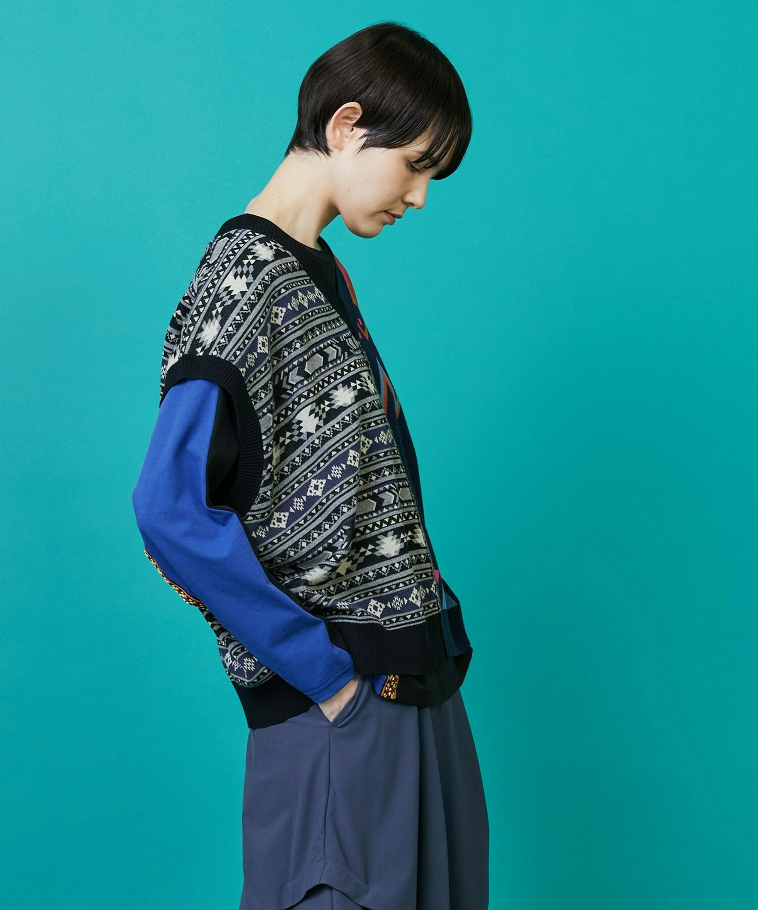 【FRAPBOIS】ノルディーネイティブ ベスト 詳細画像 ベージュ 3