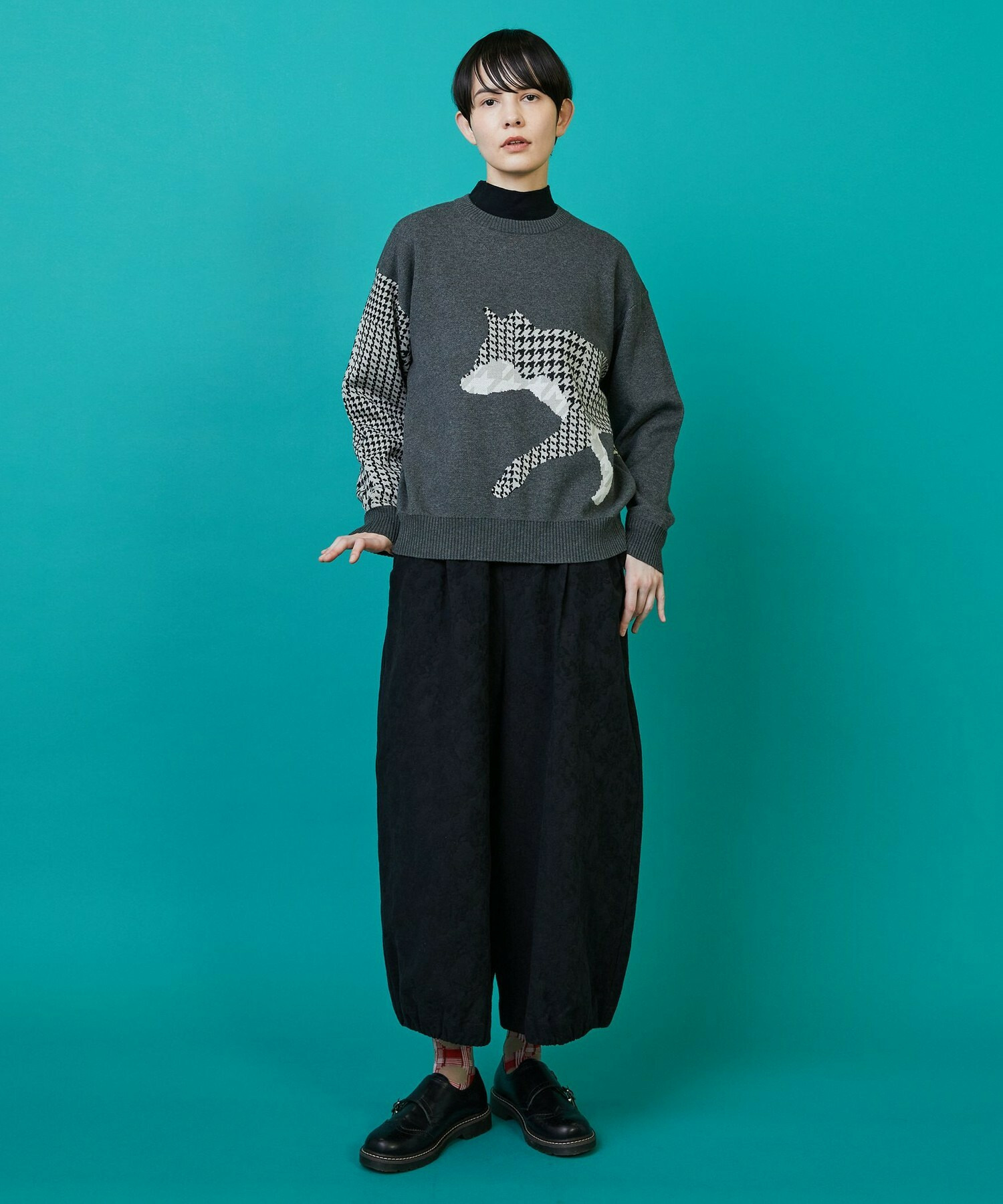 【FRAPBOIS】シルエットニット プルオーバー 詳細画像 チャコールグレー 12