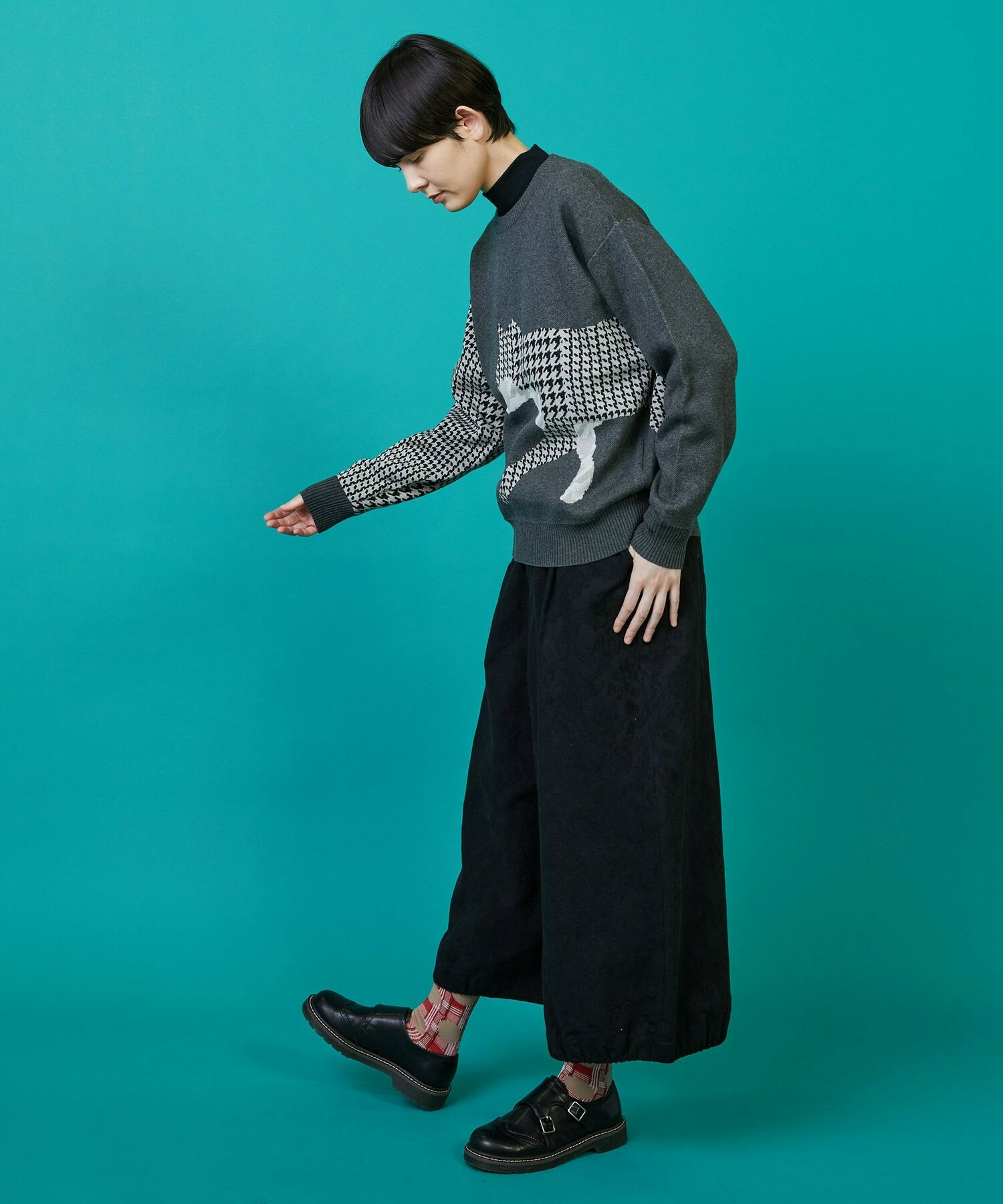 【FRAPBOIS】シルエットニット プルオーバー 詳細画像 チャコールグレー 14