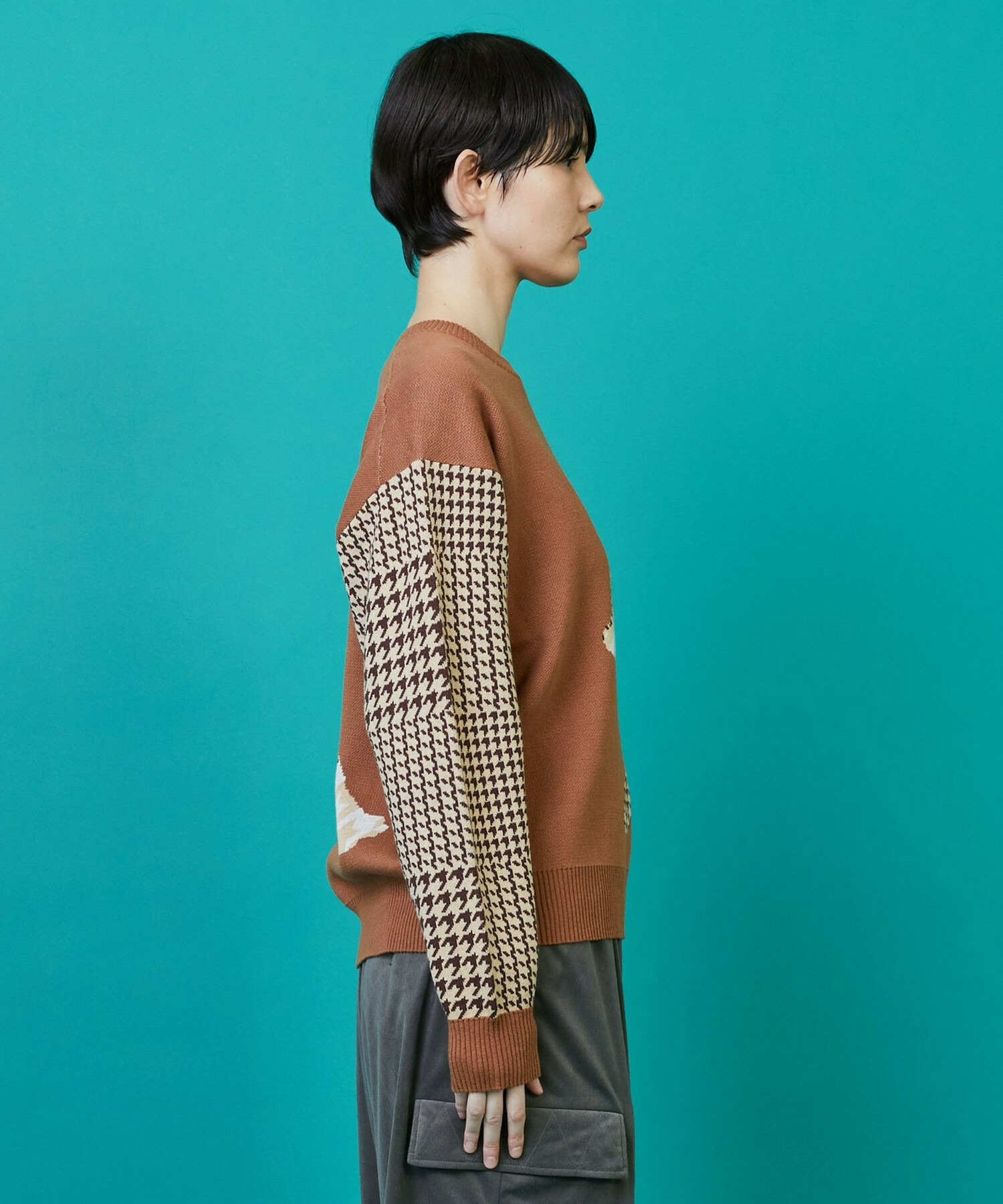 【FRAPBOIS】シルエットニット プルオーバー 詳細画像 チャコールグレー 3