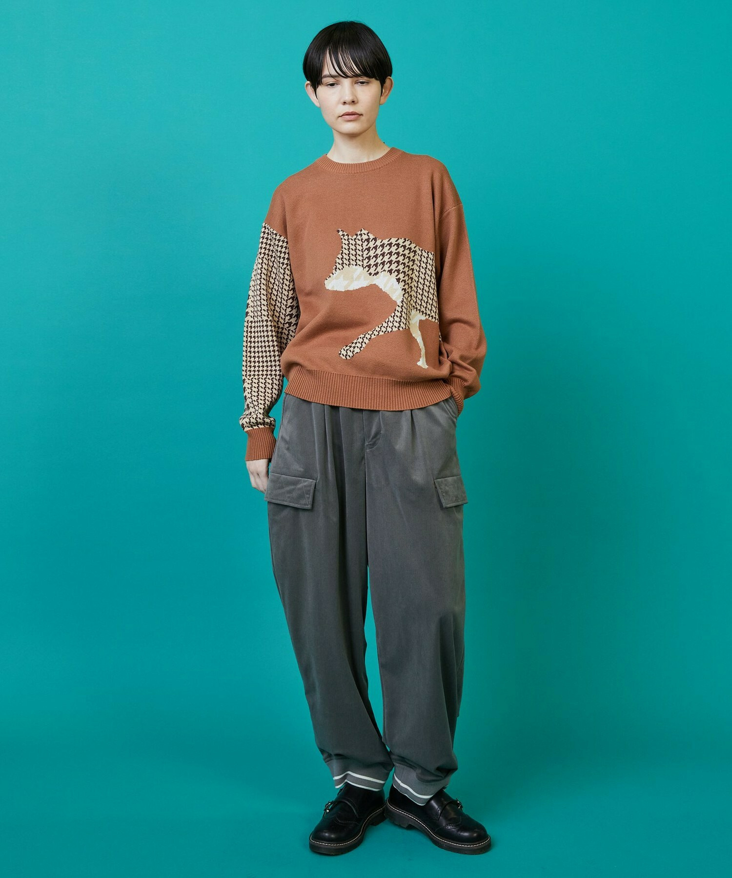 【FRAPBOIS】シルエットニット プルオーバー 詳細画像 チャコールグレー 4