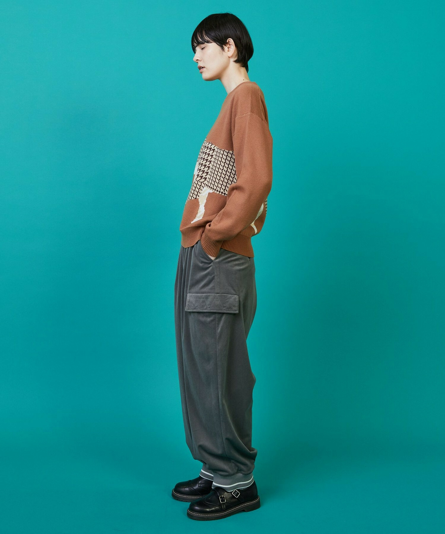 【FRAPBOIS】シルエットニット プルオーバー 詳細画像 チャコールグレー 6