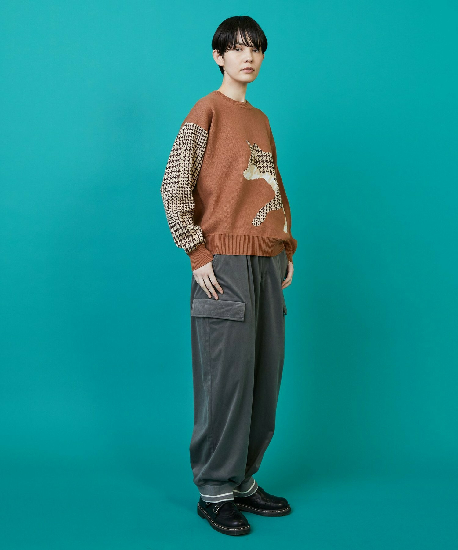 【FRAPBOIS】シルエットニット プルオーバー 詳細画像 チャコールグレー 8