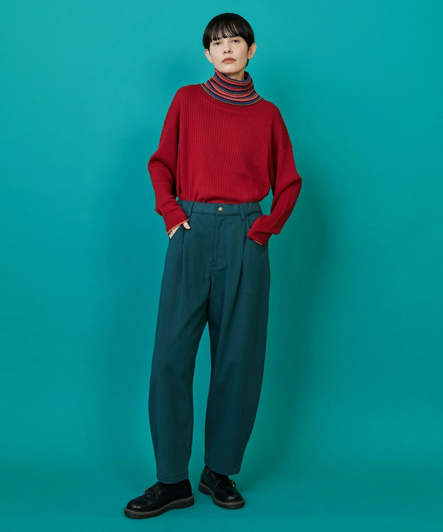 【FRAPBOIS】マルチタートル ニット 詳細画像 ネイビー 10