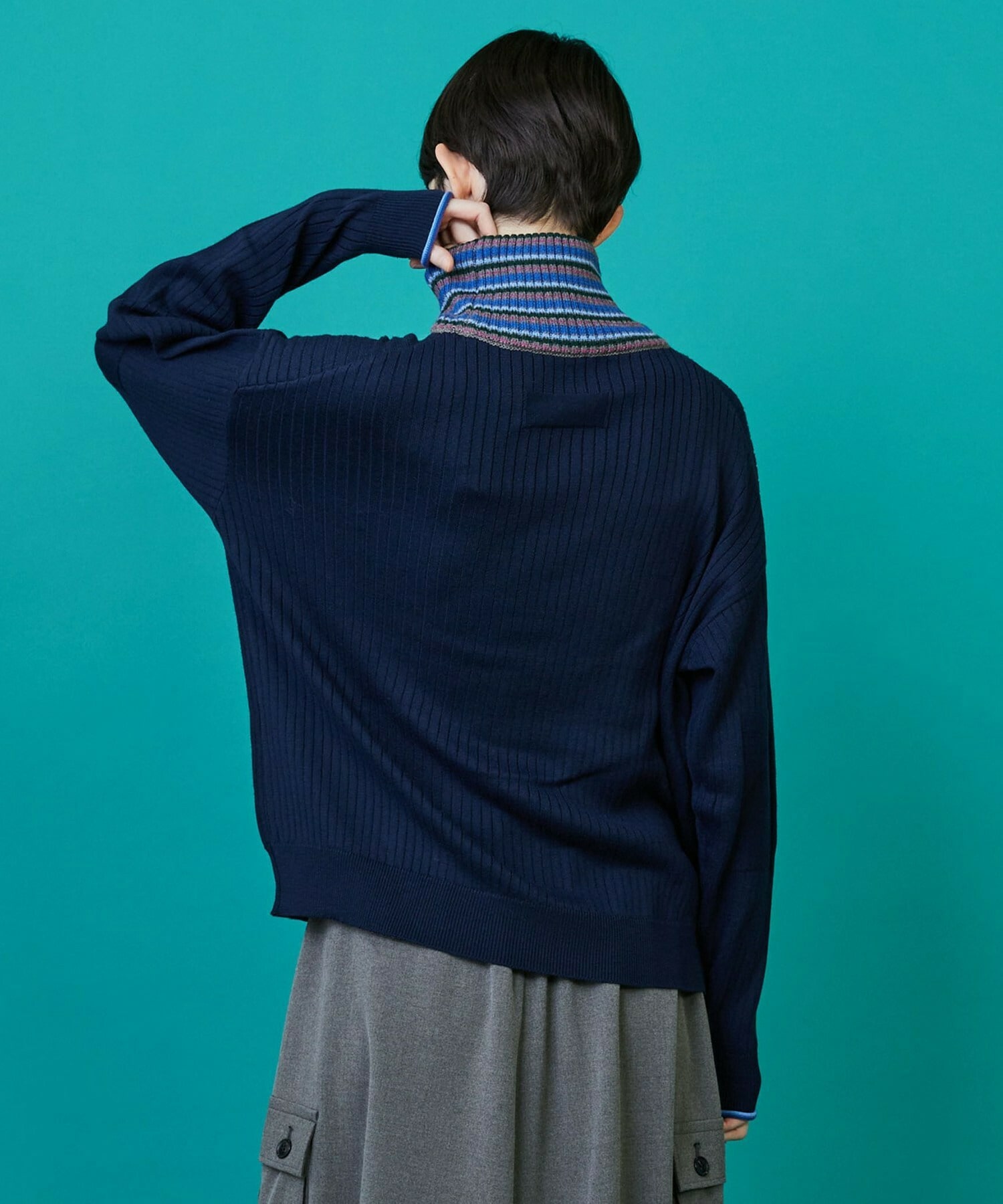 【FRAPBOIS】マルチタートル ニット 詳細画像 ネイビー 14