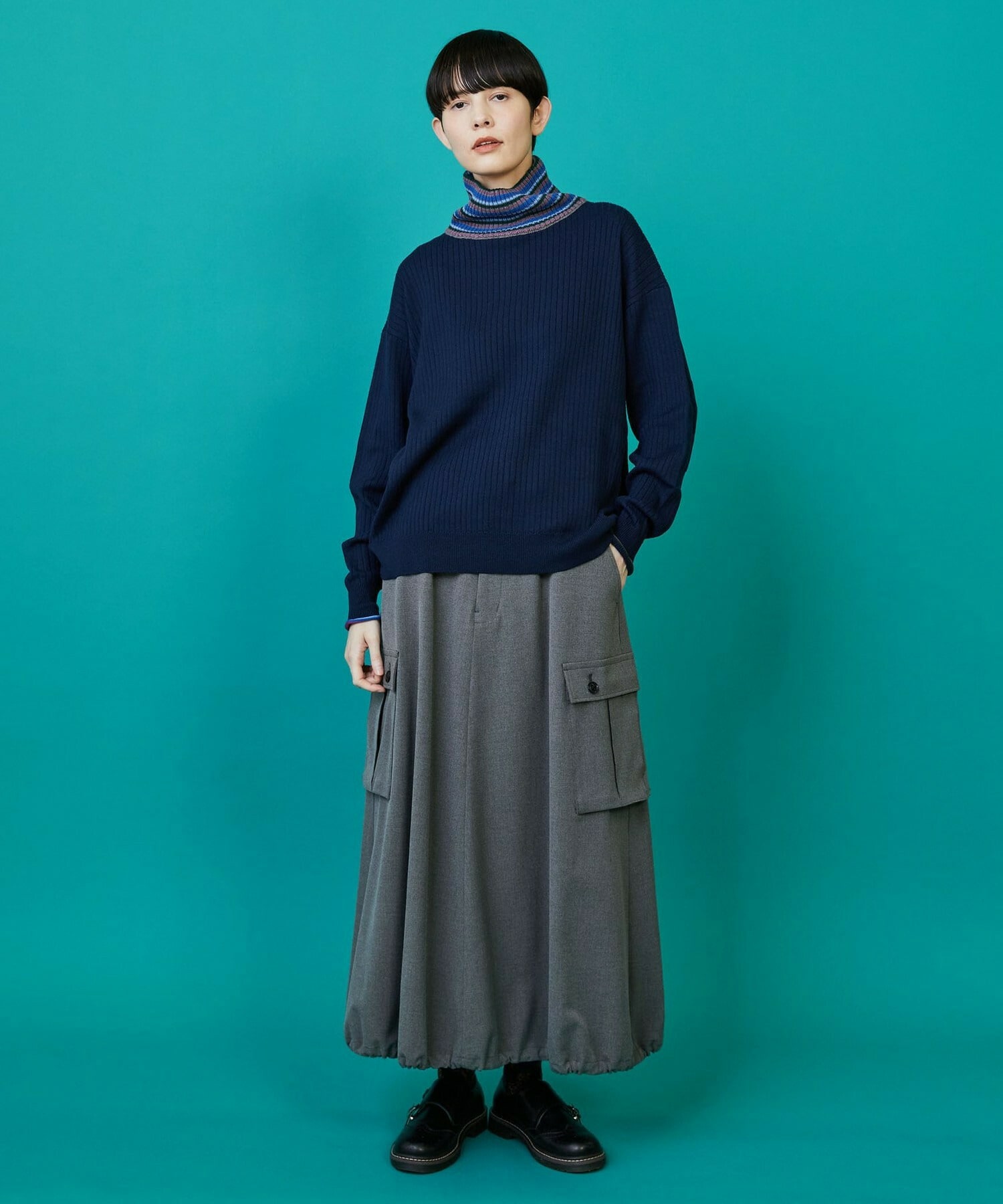 【FRAPBOIS】マルチタートル ニット 詳細画像 ネイビー 15