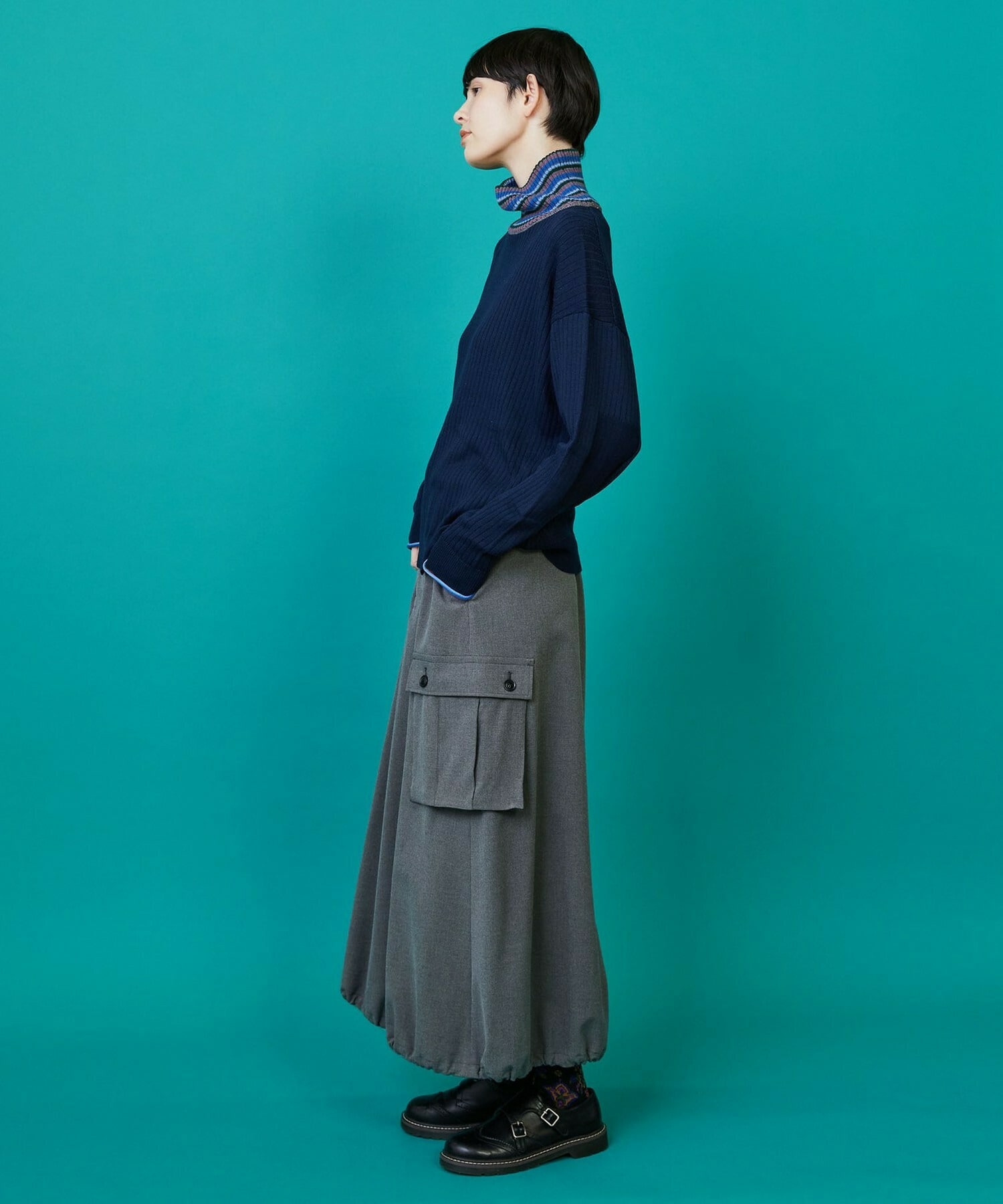 【FRAPBOIS】マルチタートル ニット 詳細画像 ネイビー 17