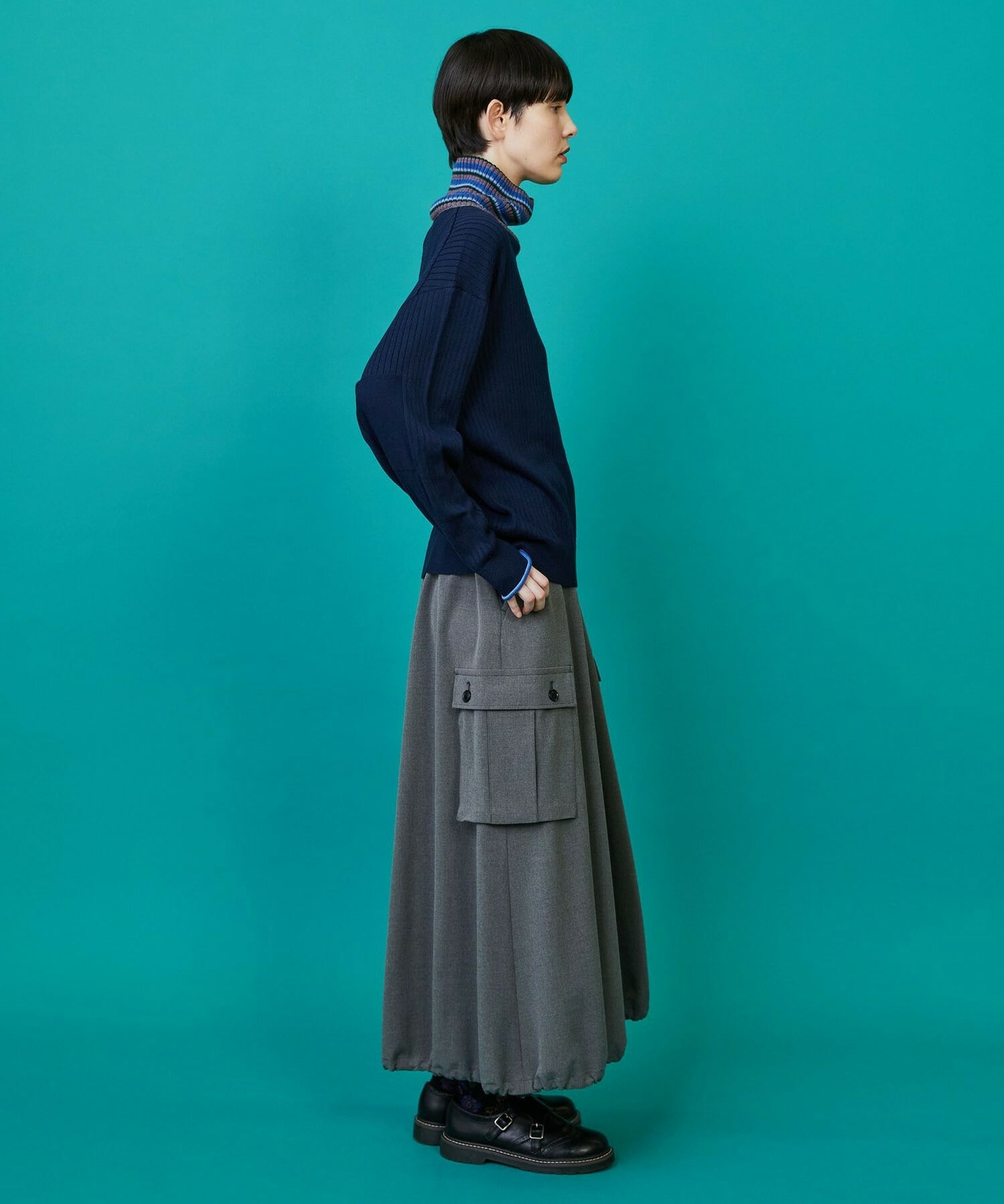 【FRAPBOIS】マルチタートル ニット 詳細画像 ネイビー 19