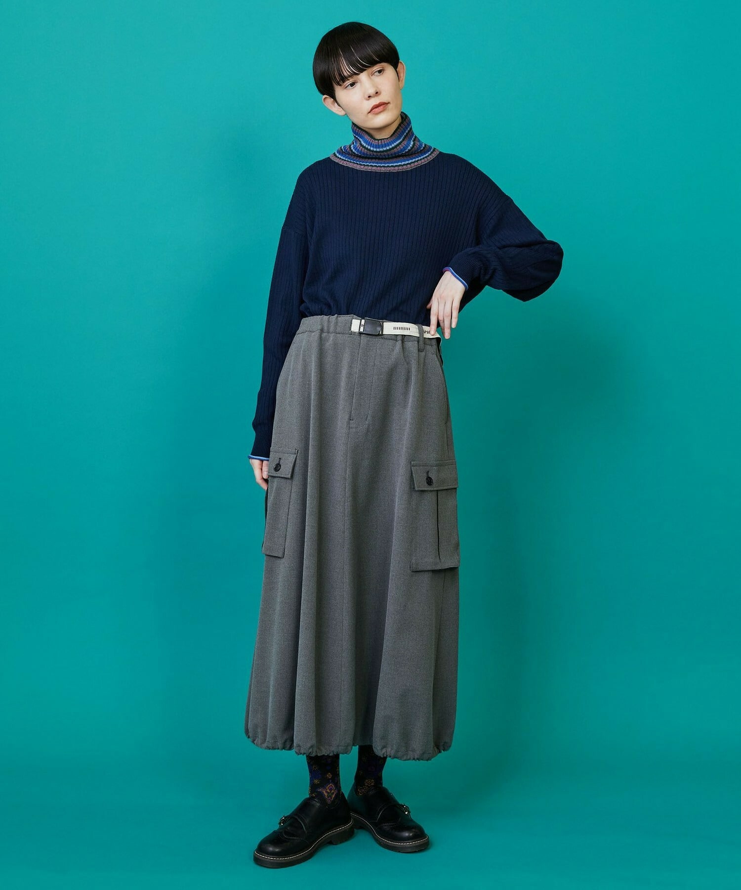 【FRAPBOIS】マルチタートル ニット 詳細画像 ネイビー 20