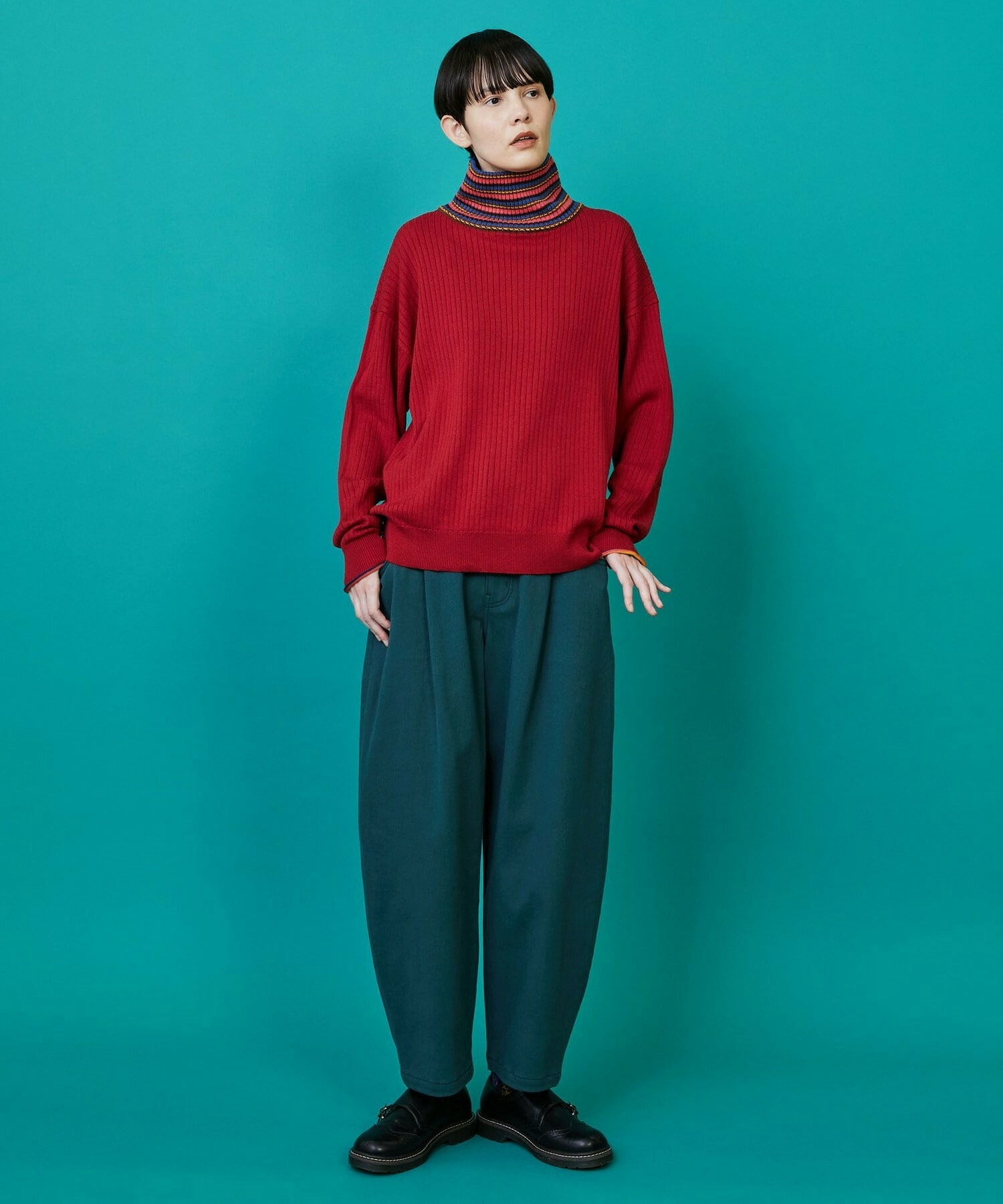 【FRAPBOIS】マルチタートル ニット 詳細画像 ネイビー 5