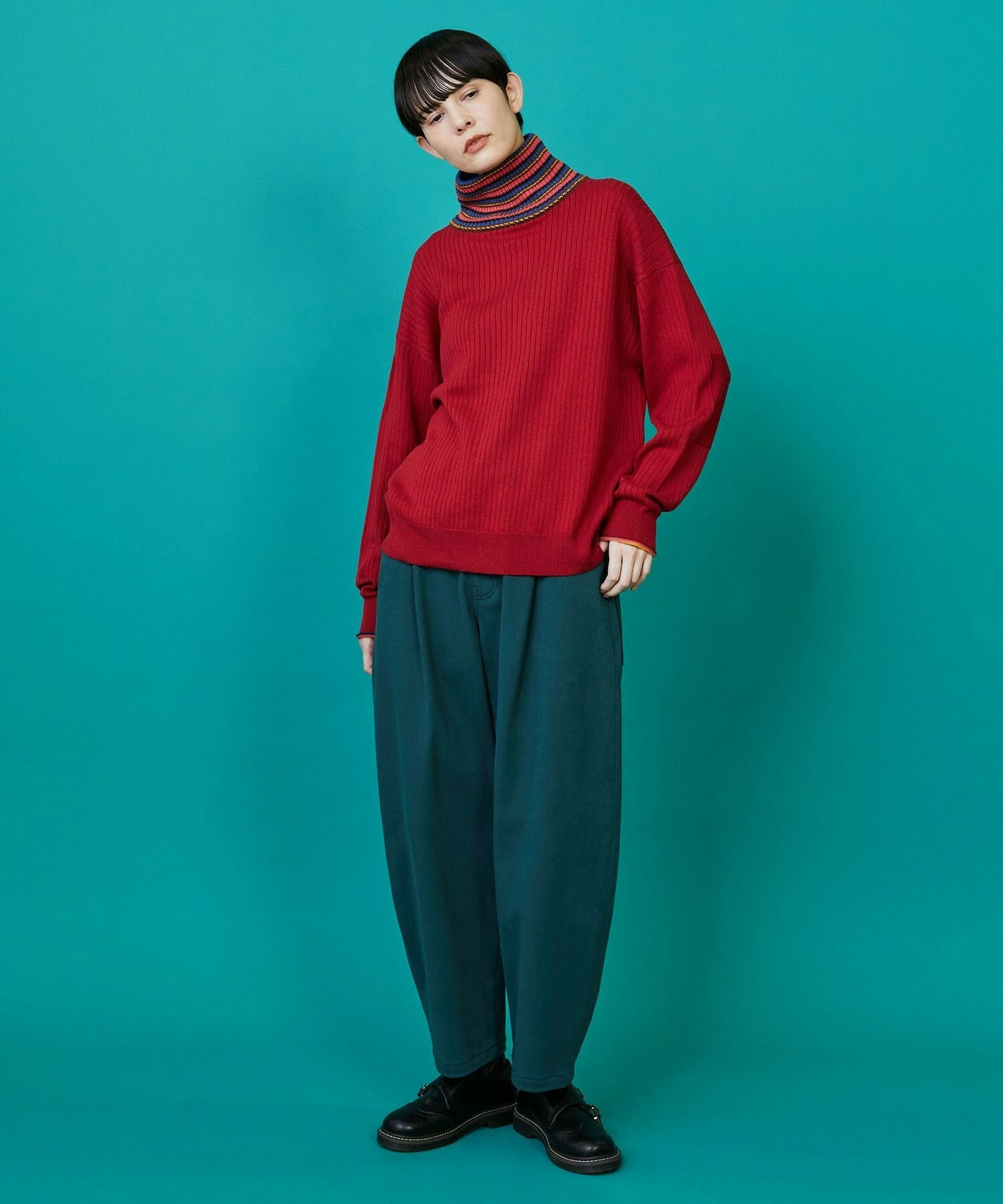 【FRAPBOIS】マルチタートル ニット 詳細画像 ネイビー 7