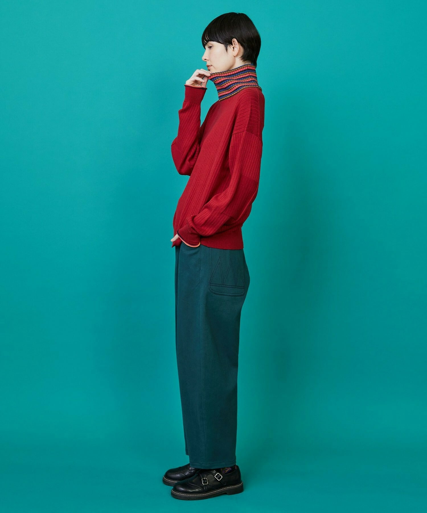 【FRAPBOIS】マルチタートル ニット 詳細画像 ネイビー 8