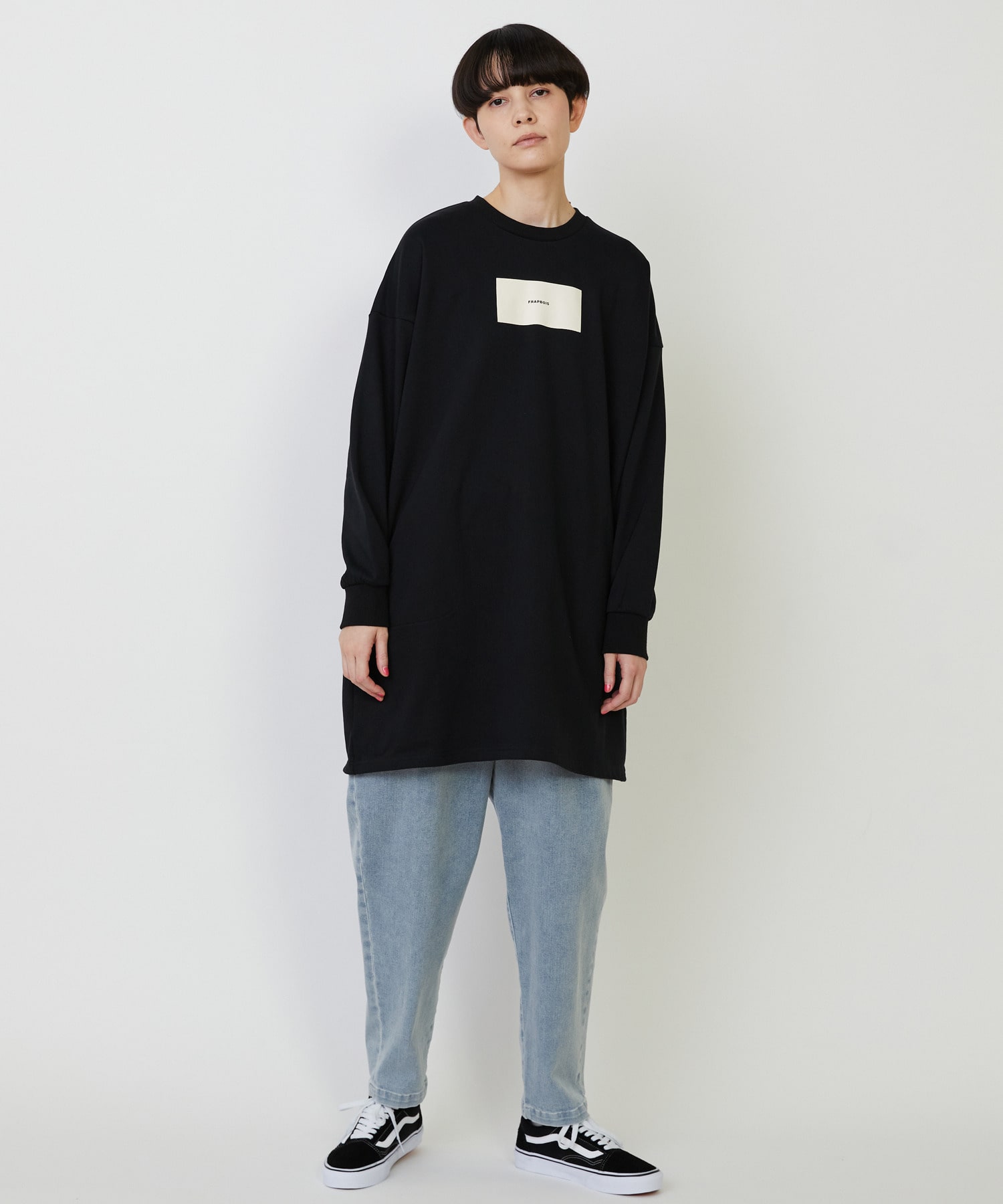 【FRAPBOIS】チュニックジャージ ワンピース 詳細画像 ブラック 13