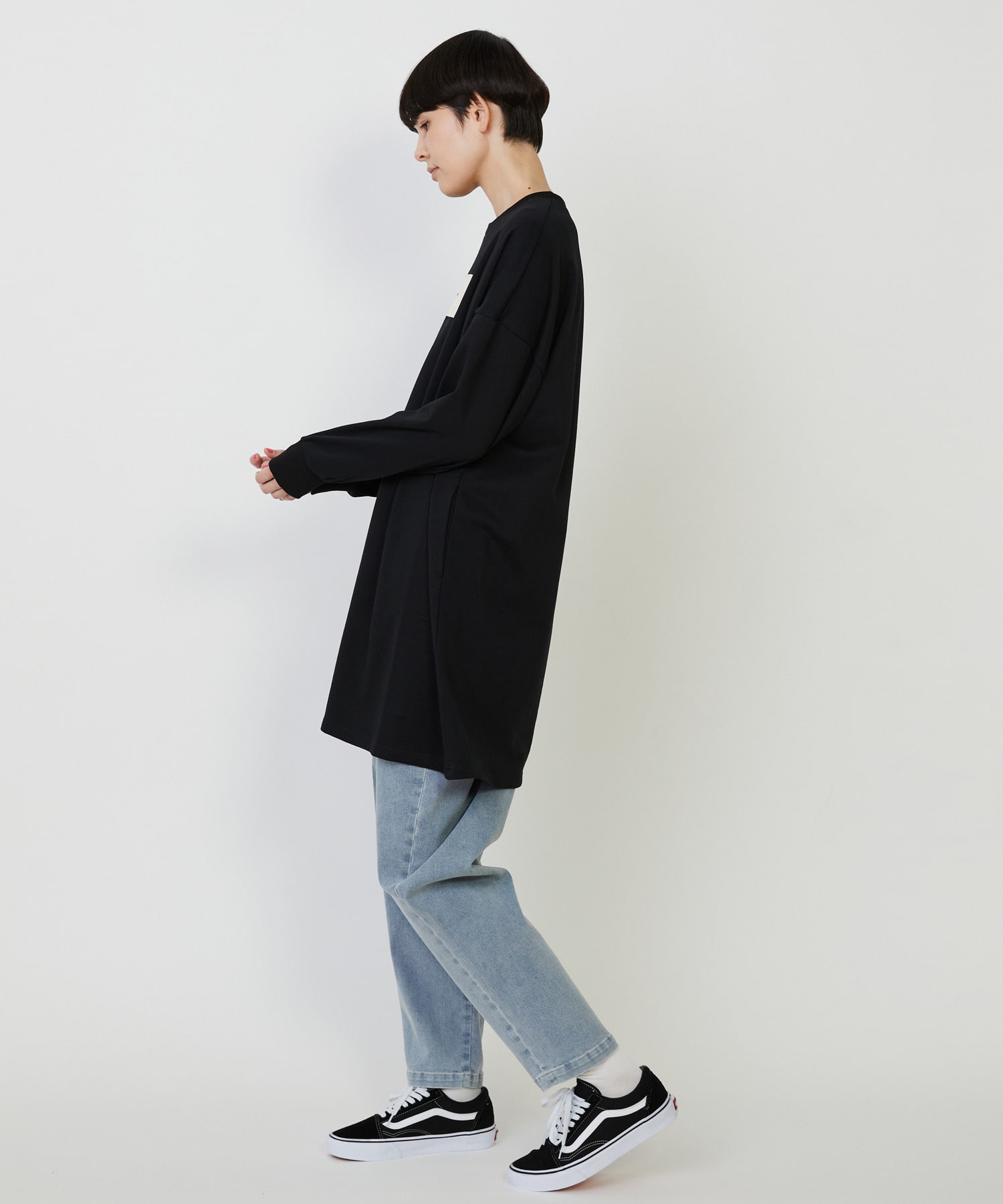 【FRAPBOIS】チュニックジャージ ワンピース 詳細画像 ブラック 14