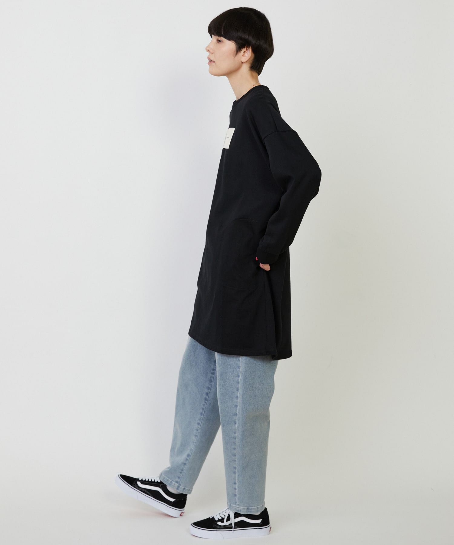 【FRAPBOIS】チュニックジャージ ワンピース 詳細画像 ブラック 15