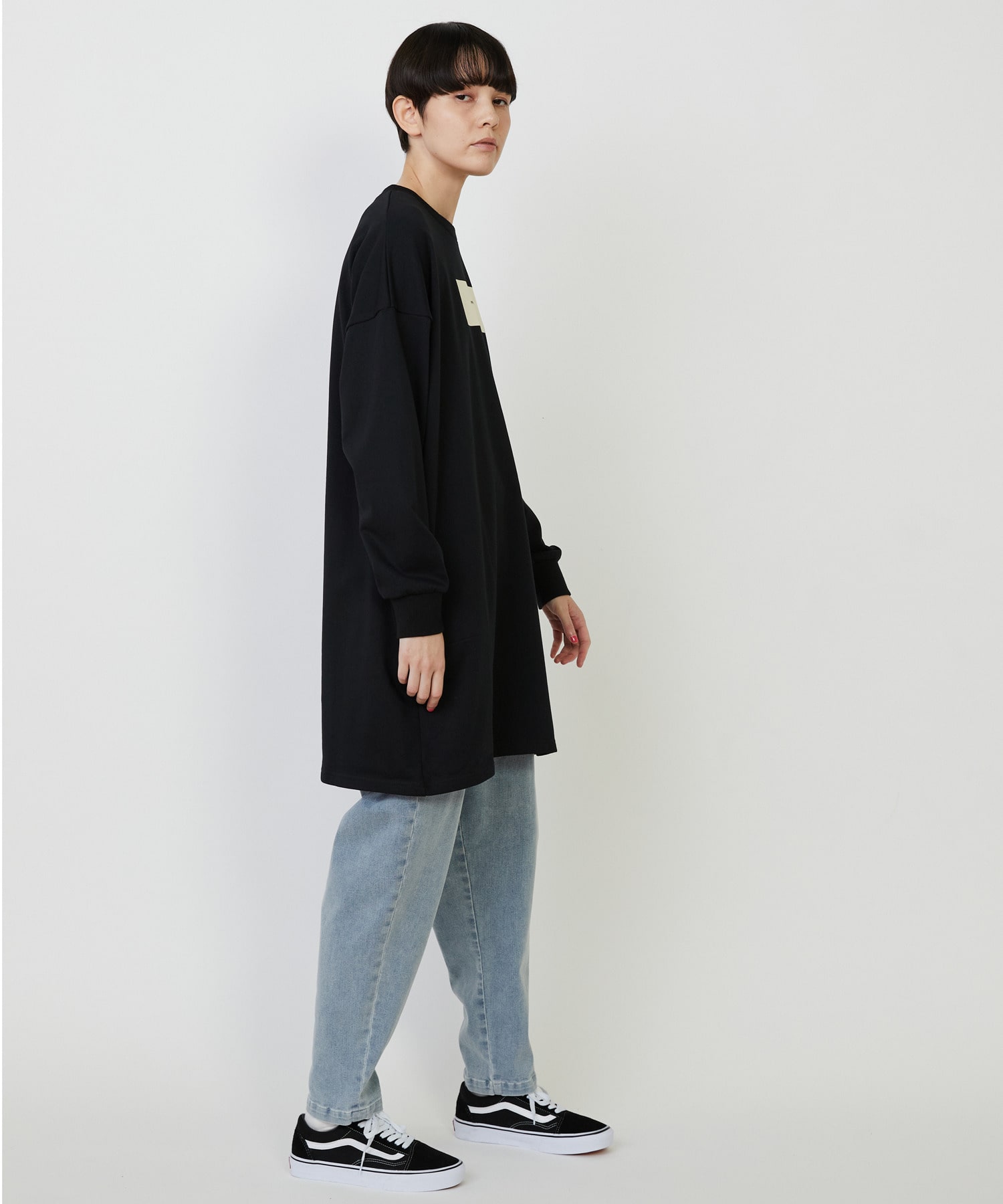 【FRAPBOIS】チュニックジャージ ワンピース 詳細画像 ブラック 19