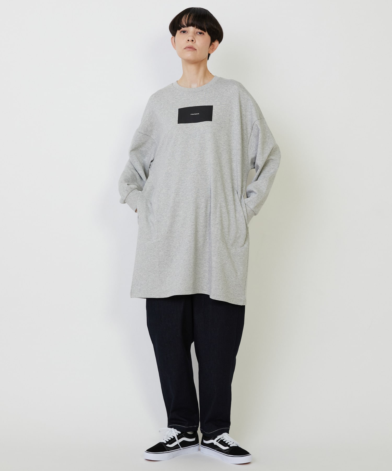 【FRAPBOIS】チュニックジャージ ワンピース 詳細画像 ブラック 7