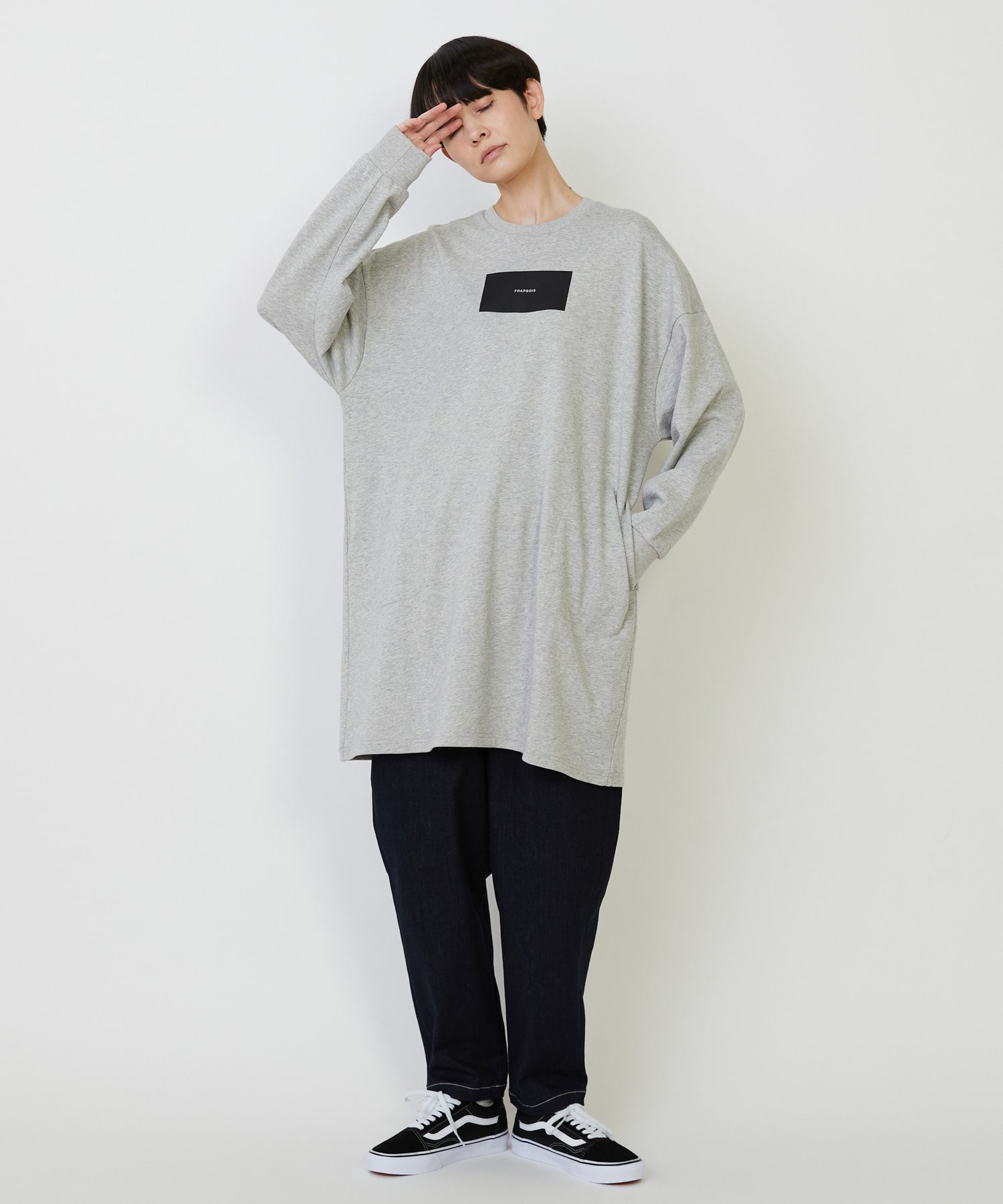 【FRAPBOIS】チュニックジャージ ワンピース 詳細画像 ブラック 8