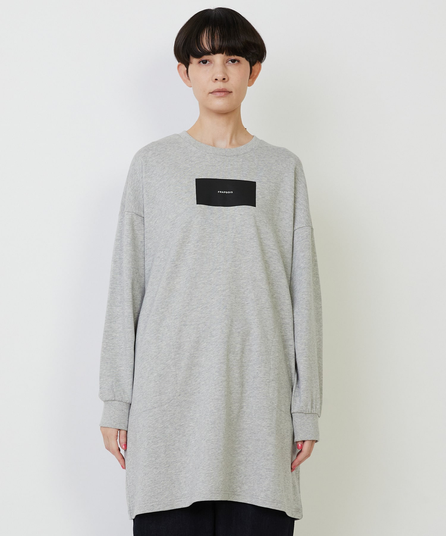 【FRAPBOIS】チュニックジャージ ワンピース 詳細画像 グレー 1