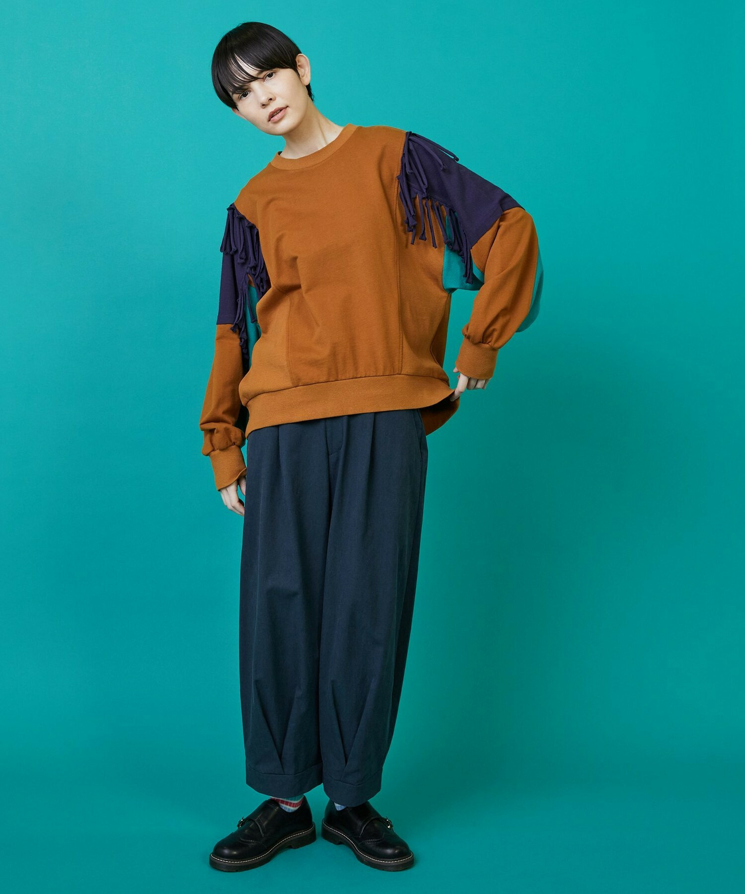 【FRAPBOIS】フリンジスウェット 詳細画像 キャメル 15