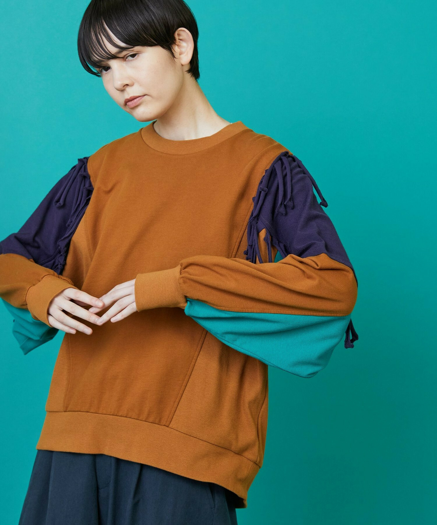 【FRAPBOIS】フリンジスウェット 詳細画像 キャメル 18