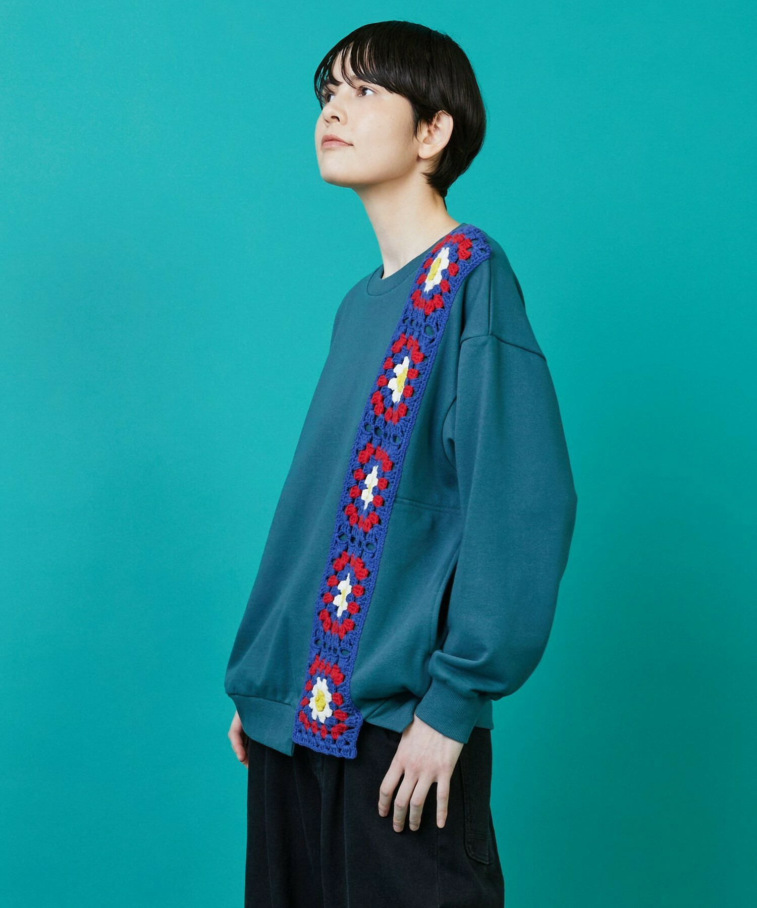 【FRAPBOIS】グラニースクエアスウェット 詳細画像 ターコイズブルー 11