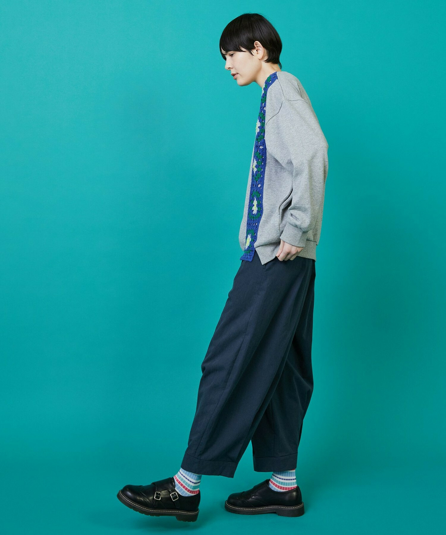 【FRAPBOIS】グラニースクエアスウェット 詳細画像 ターコイズブルー 7