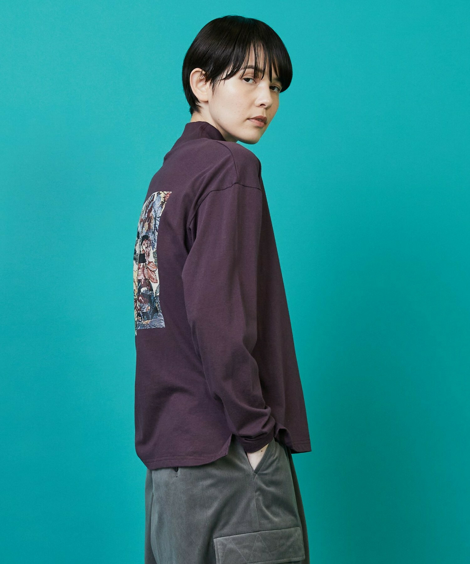 【FRAPBOIS】モックゴブランT カットソー 詳細画像 ブラック 3