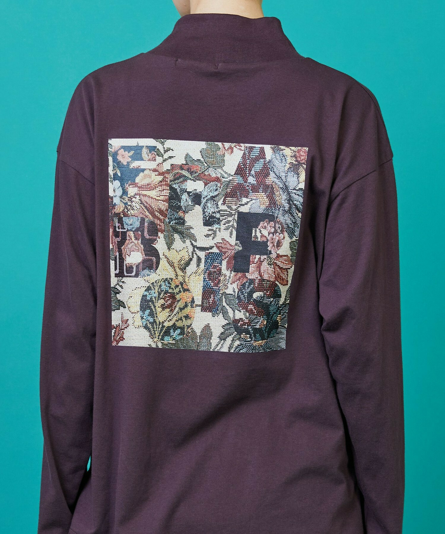 [FRAPBOIS] Mock Gobelin T-shirt, detailed image, Black, 6