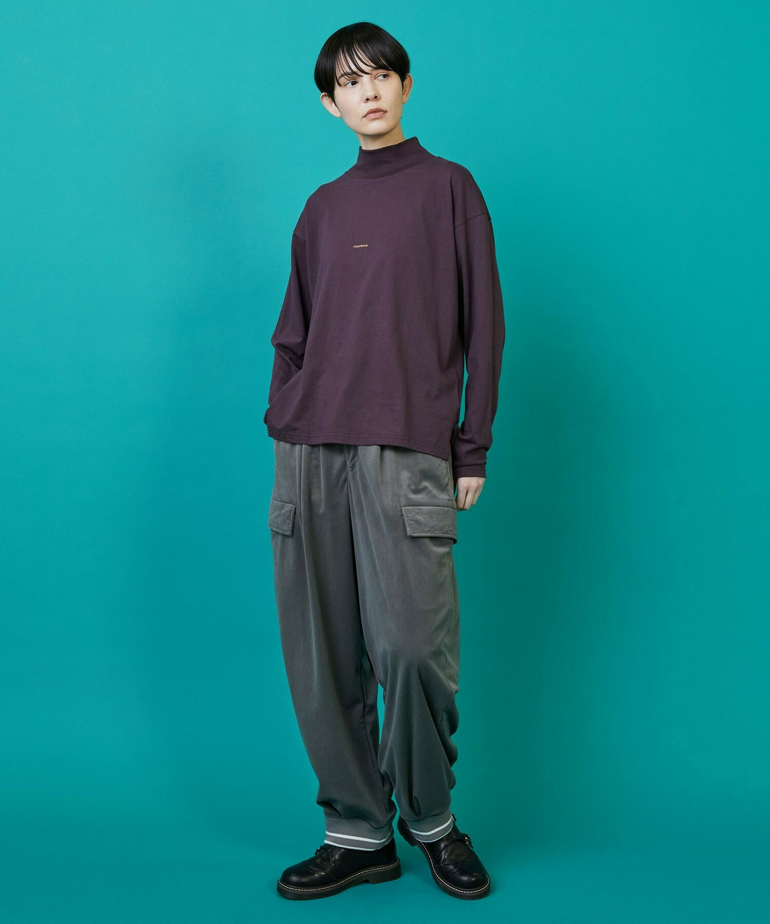 【FRAPBOIS】モックゴブランT カットソー 詳細画像 ブラック 7