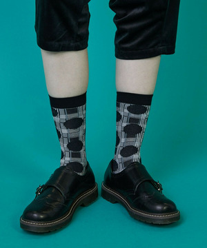 【FRAPBOIS】チェックオンドットソックス 詳細画像 ブラック 1