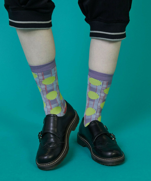 【FRAPBOIS】チェックオンドットソックス