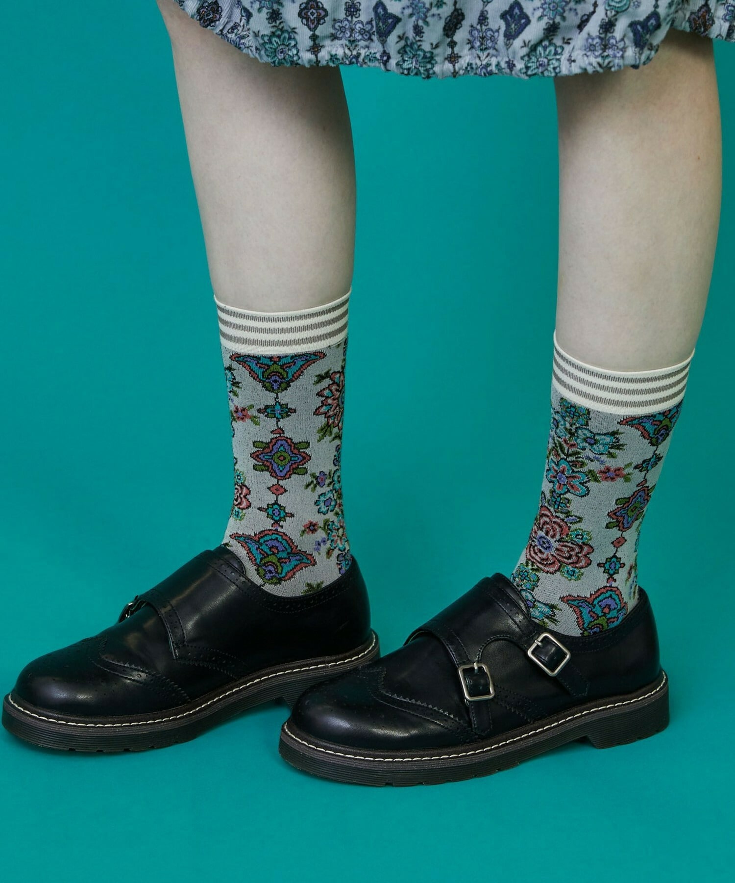 【FRAPBOIS】ドライフラワーソックス 詳細画像 ブラック 5