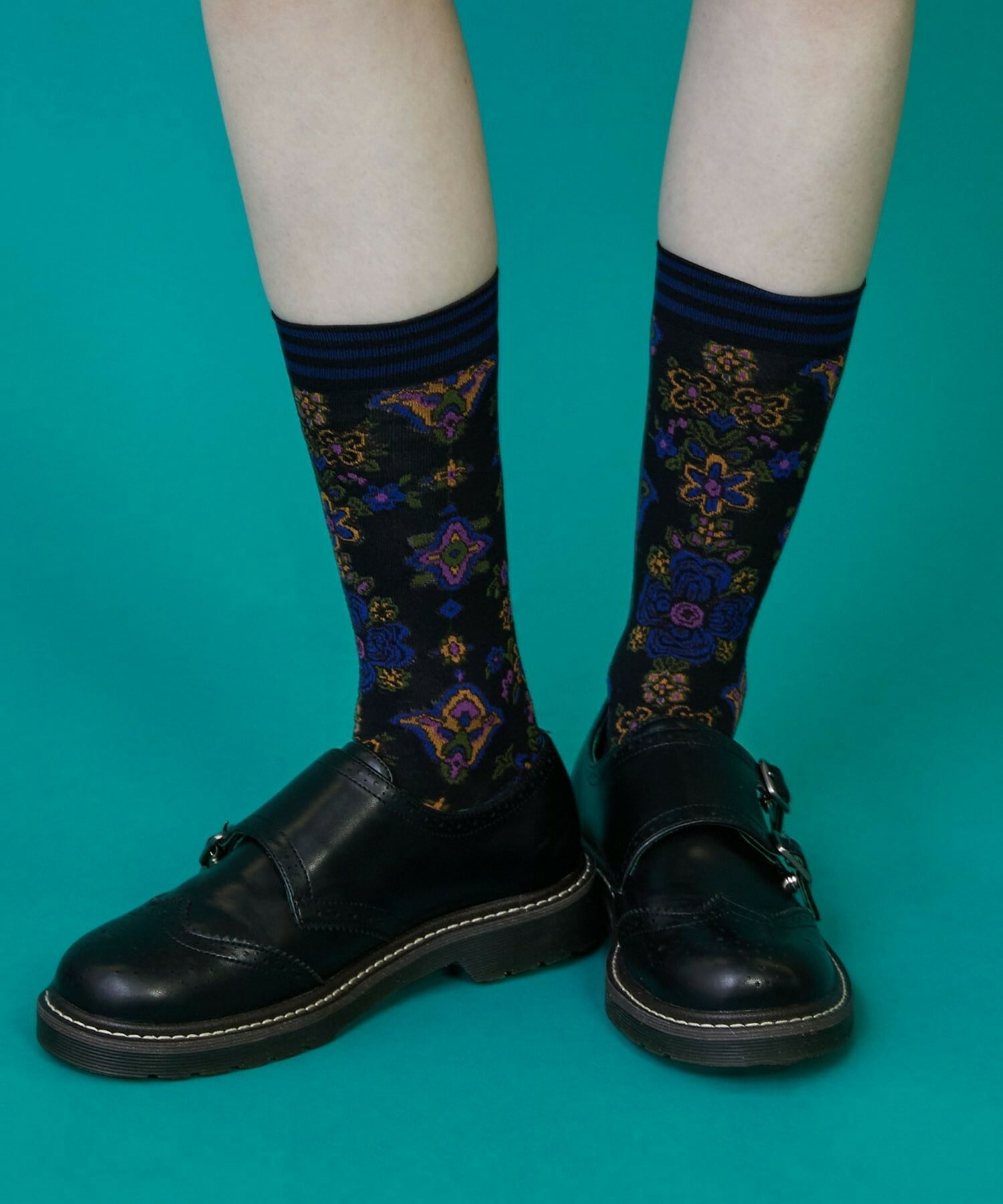 【FRAPBOIS】ドライフラワーソックス 詳細画像 ブラック 1