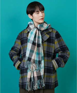【FRAPBOIS】チェックストール 詳細画像 ブルー 1