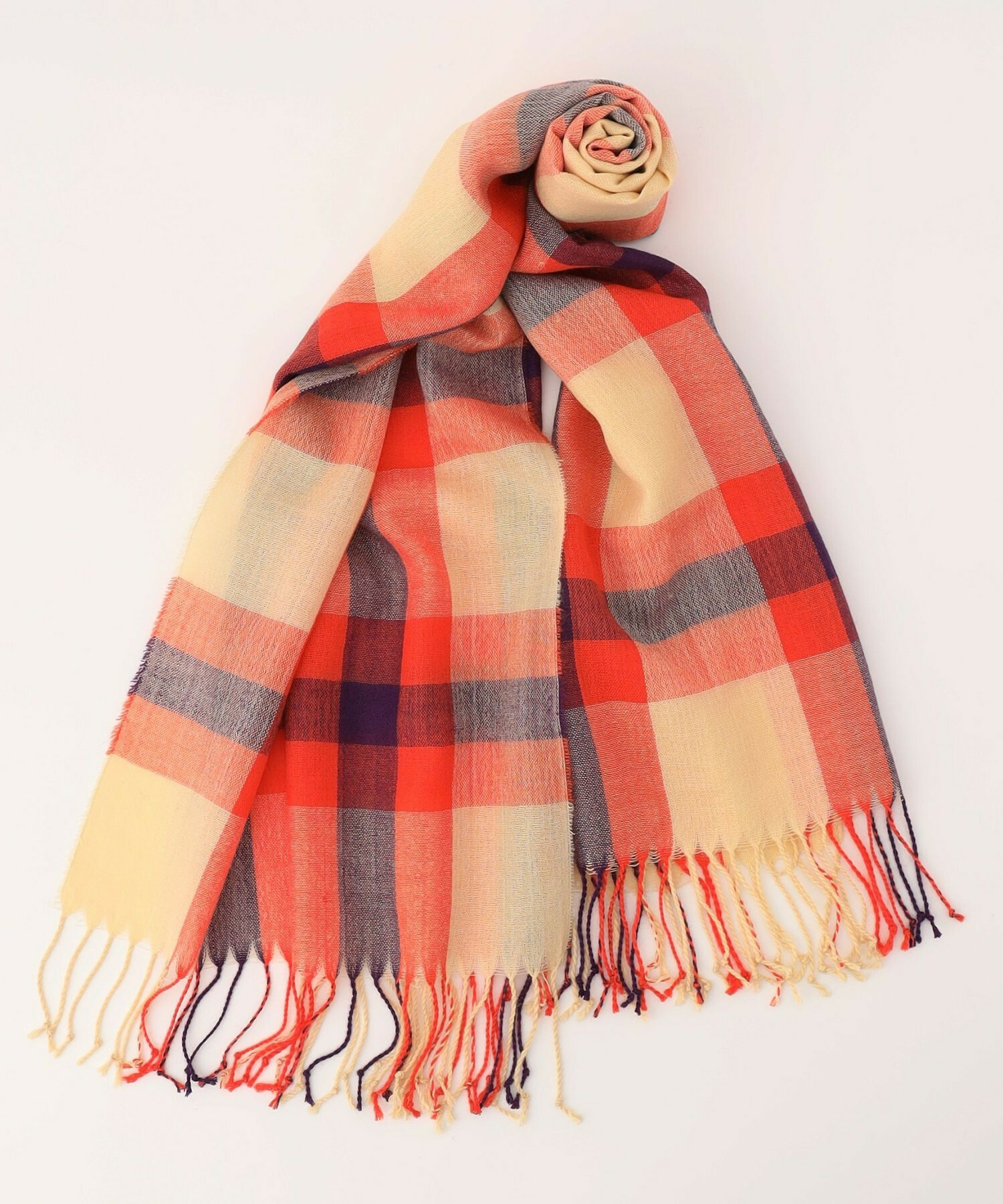 【FRAPBOIS】チェックストール 詳細画像 ネイビー 1