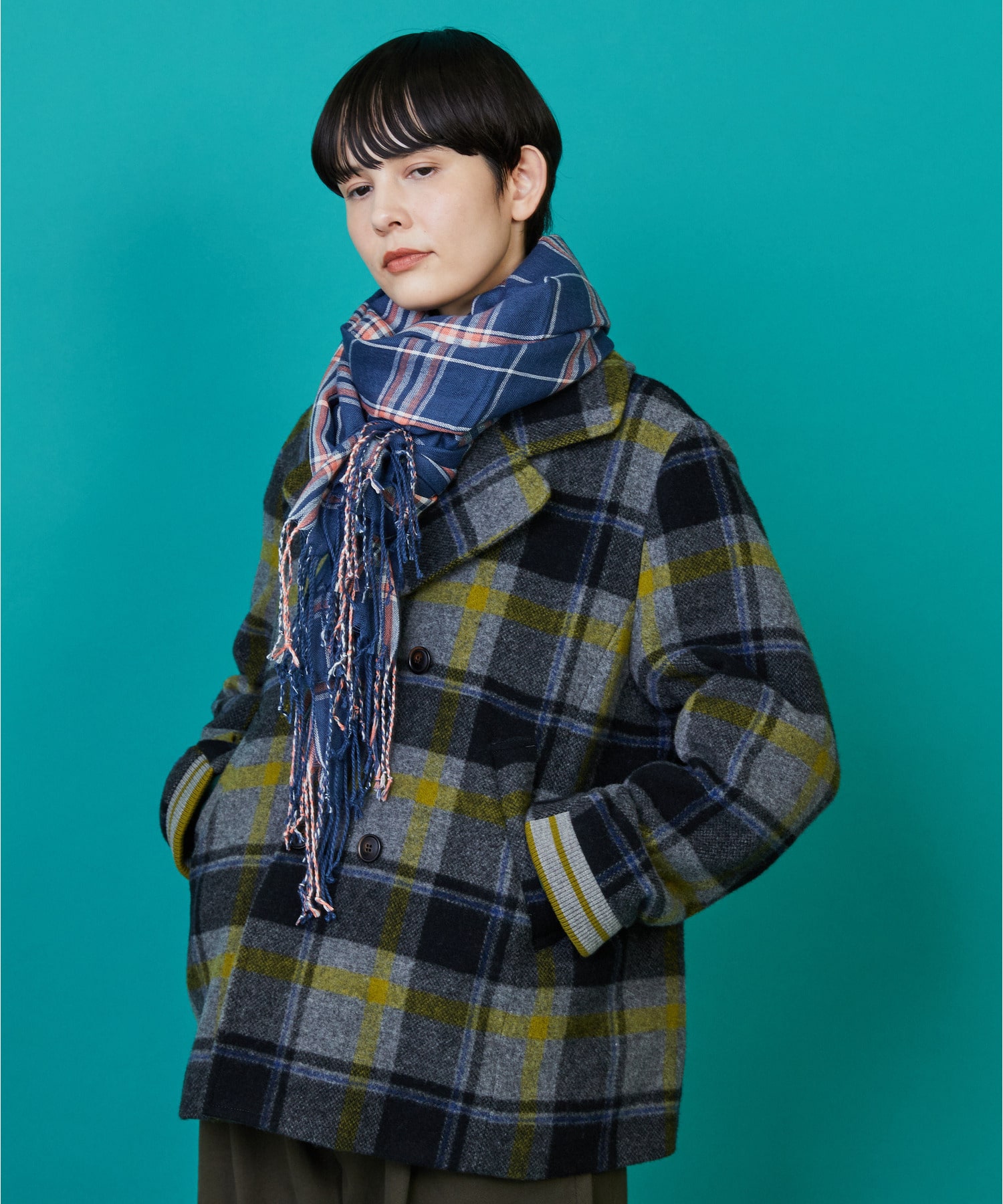 【FRAPBOIS】チェックストール 詳細画像 ネイビー 11