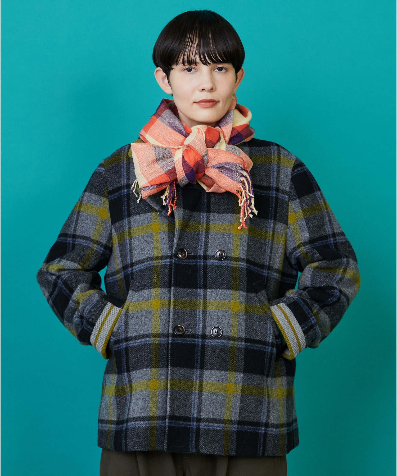 【FRAPBOIS】チェックストール 詳細画像 ネイビー 5