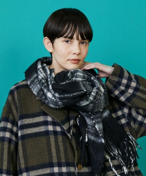 【FRAPBOIS】ブークレーチェックストール 詳細画像 ブラック 1