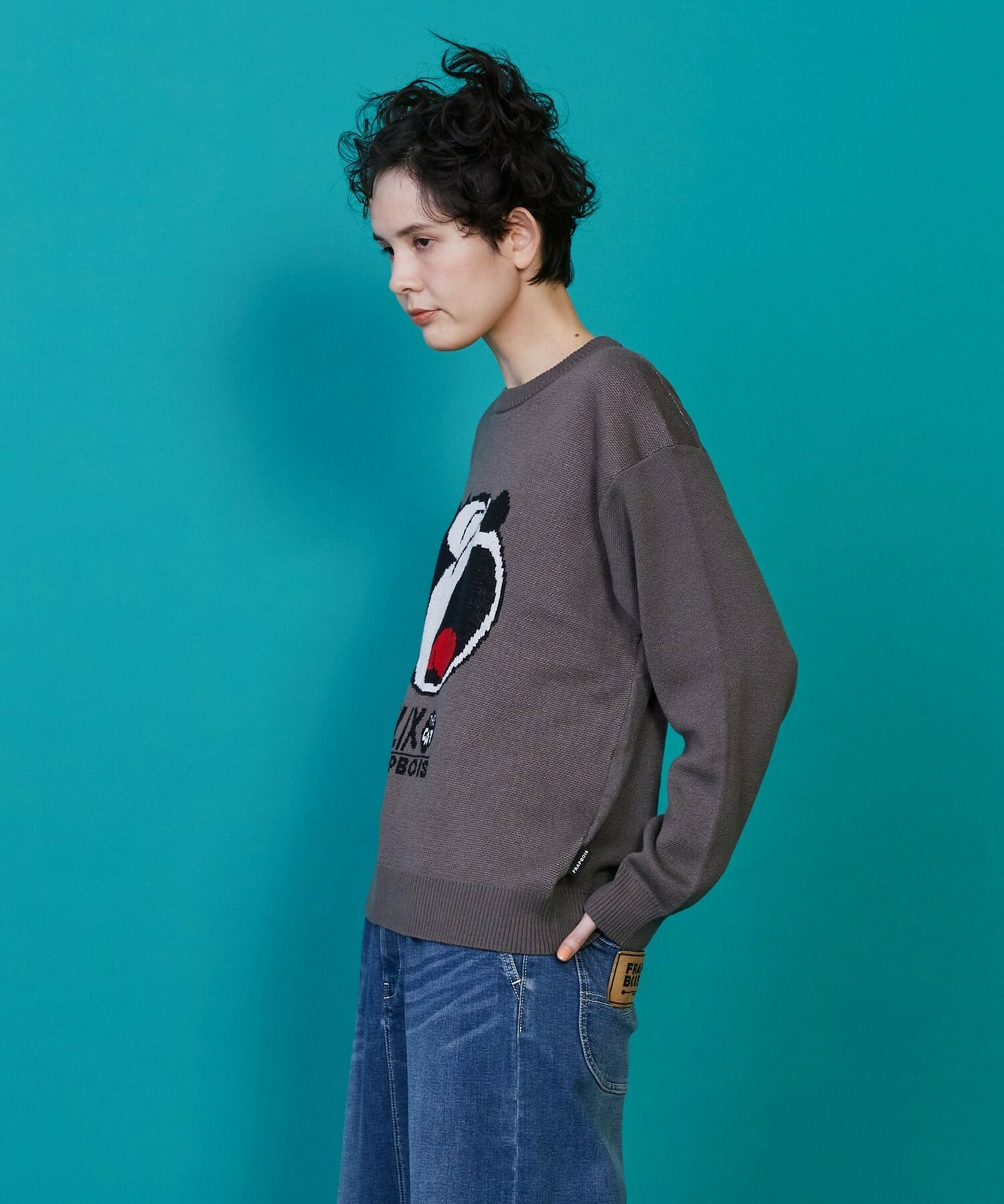 【FRAPBOIS】FELIX フェイスニット 詳細画像 チャコールグレー 1