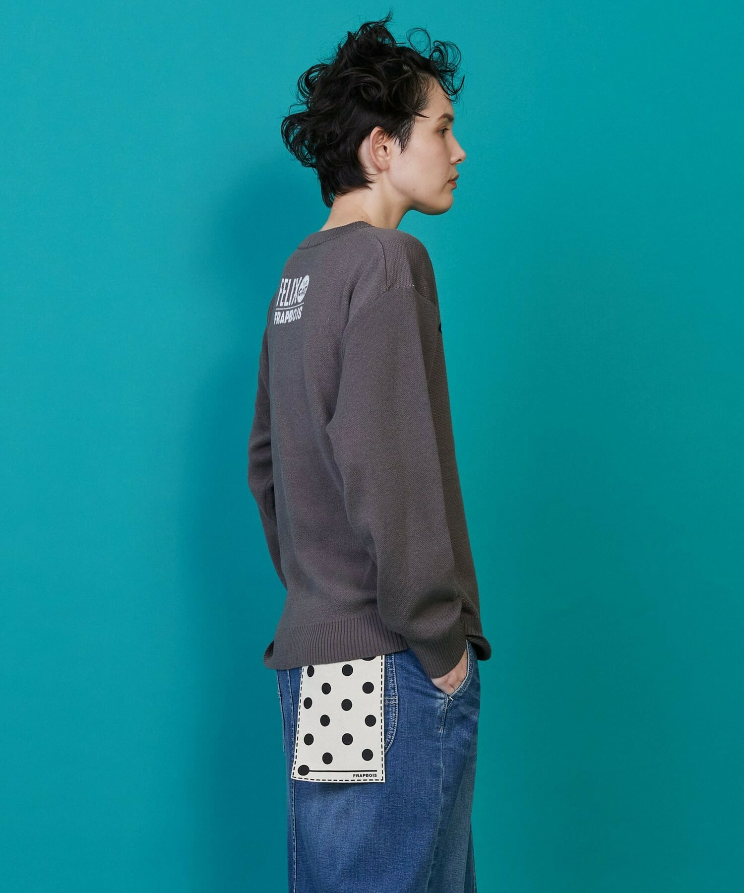 【FRAPBOIS】FELIX フェイスニット 詳細画像 チャコールグレー 3