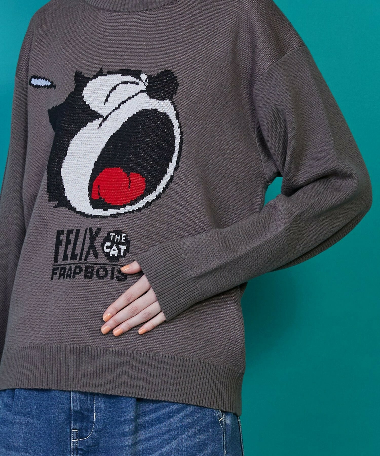 【FRAPBOIS】FELIX フェイスニット 詳細画像 チャコールグレー 4