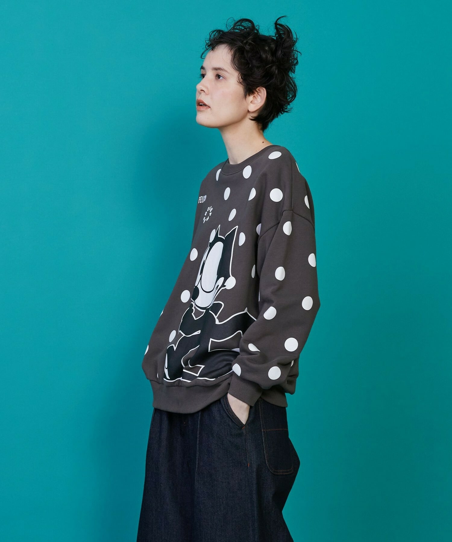 【FRAPBOIS】FELIX ドット裏毛 詳細画像 チャコールグレー 1