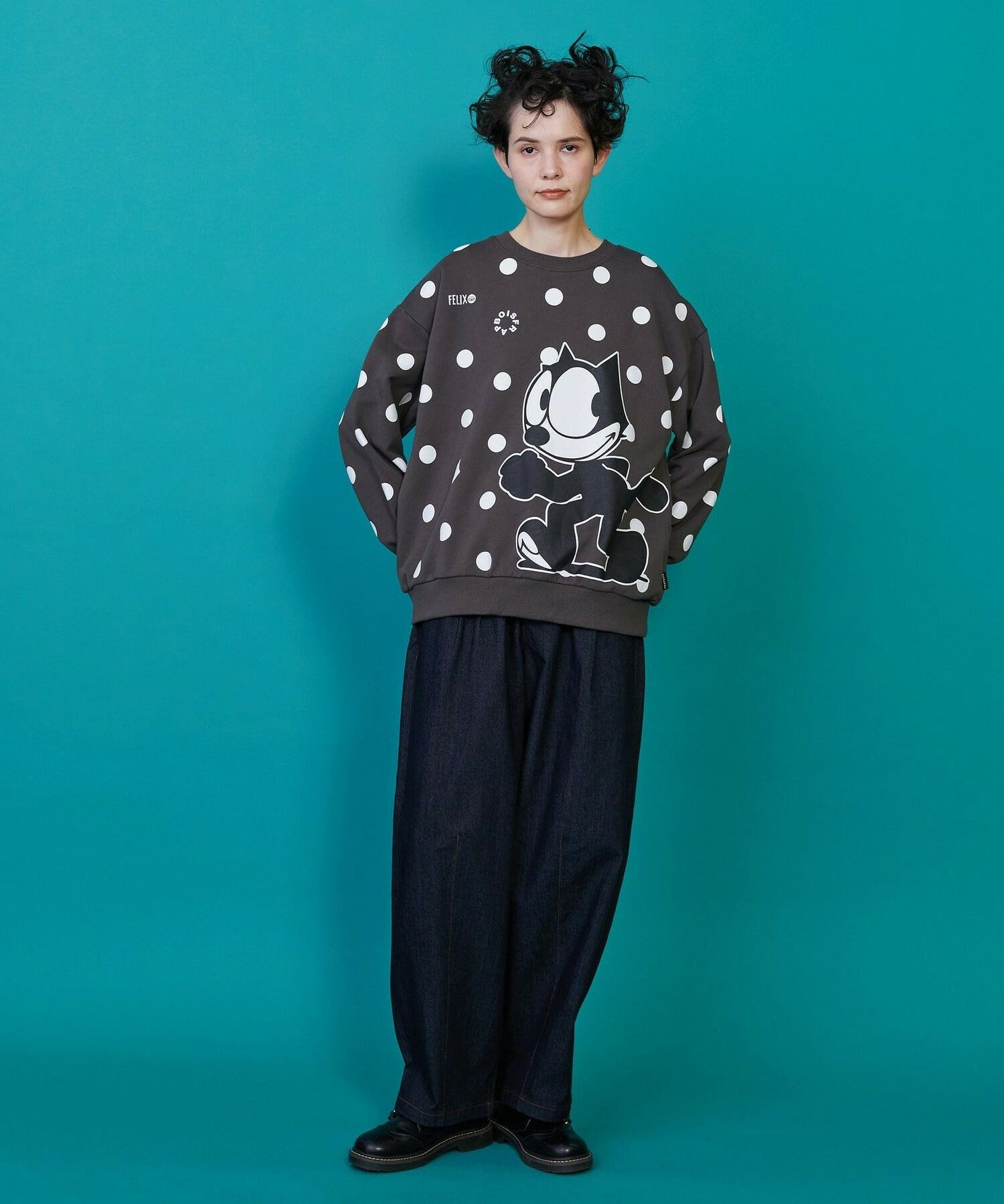 【FRAPBOIS】FELIX ドット裏毛 詳細画像 チャコールグレー 5