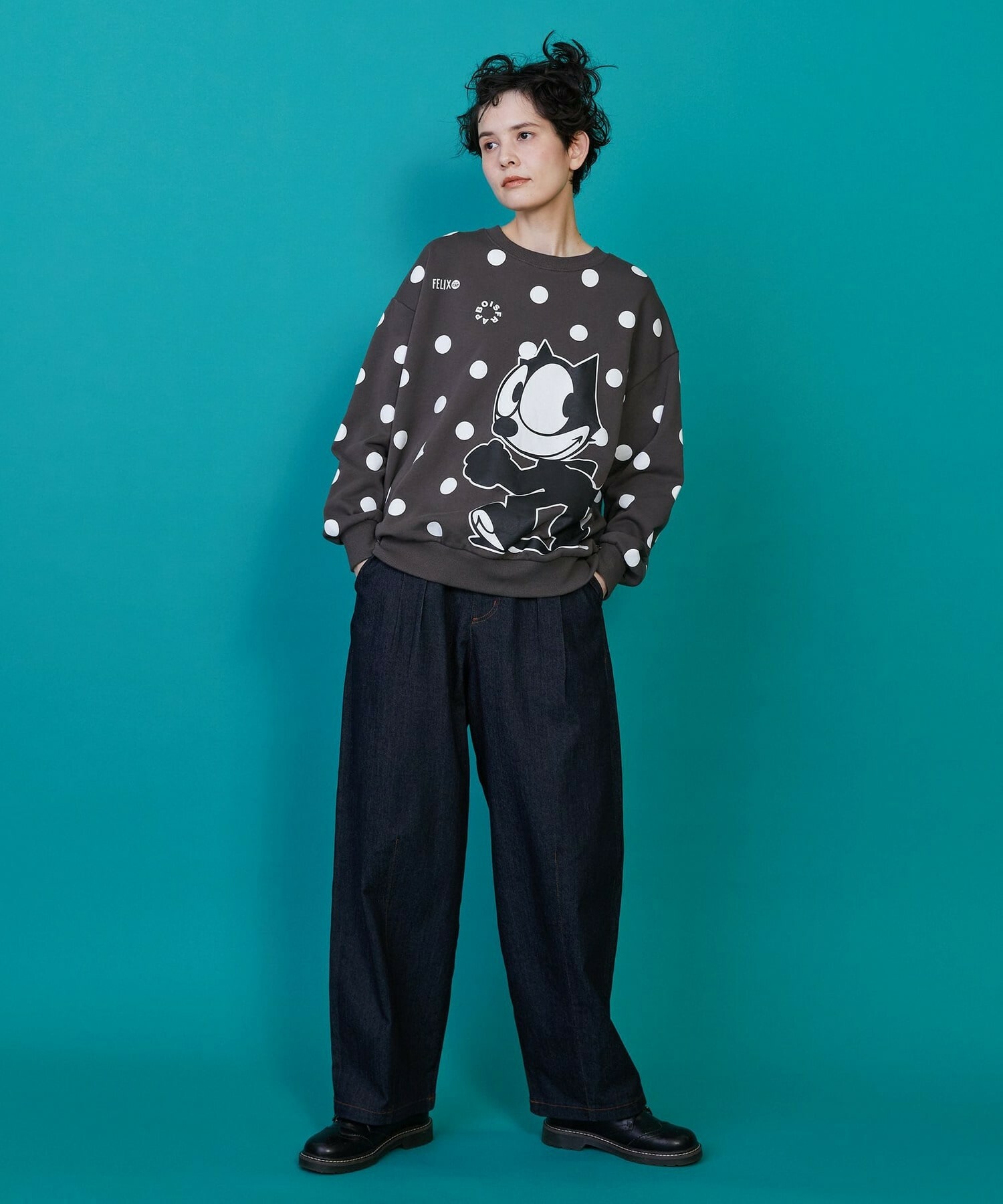 【FRAPBOIS】FELIX ドット裏毛 詳細画像 チャコールグレー 6