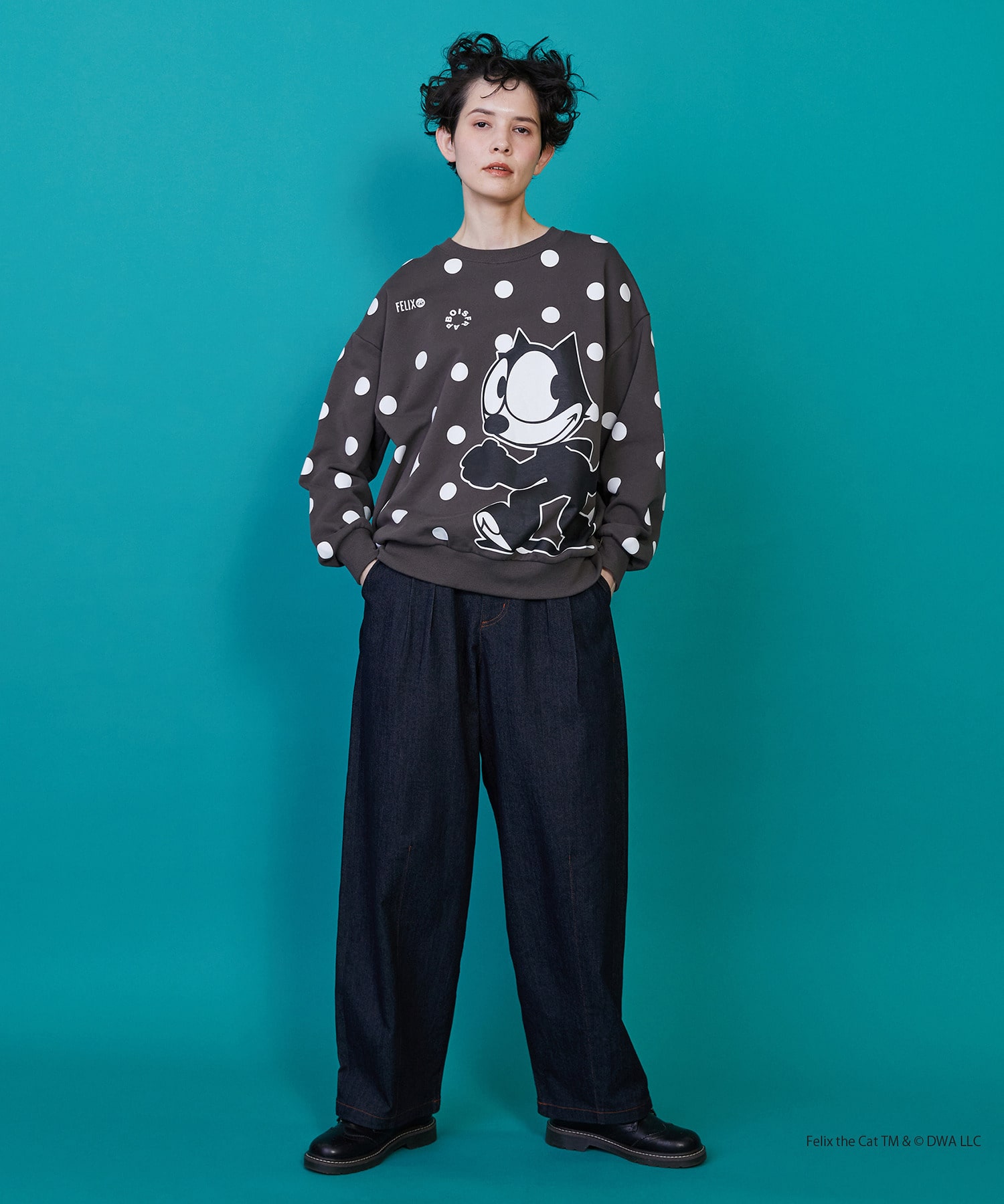 【FRAPBOIS】FELIX ドット裏毛 詳細画像 チャコールグレー 7